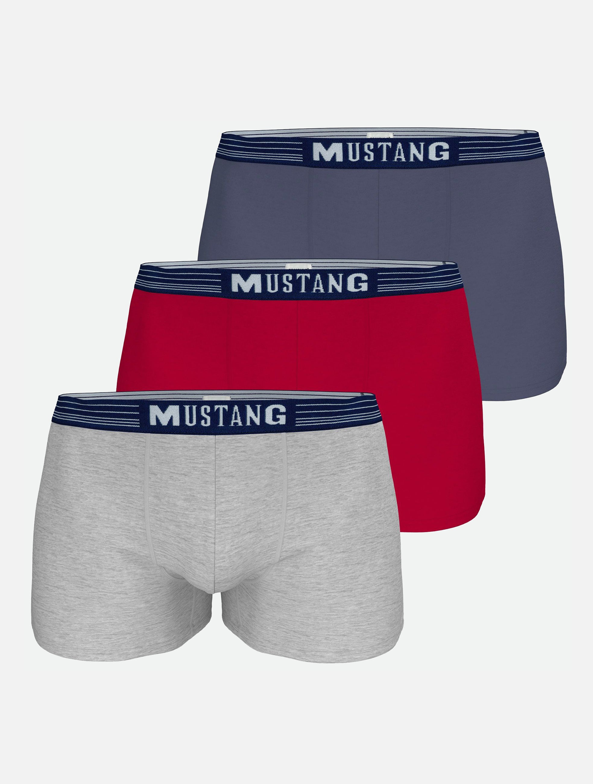 MUSTANG Retro-Pants Boxer Enge Passform Unterwäsche Baumwolle Elasthan Herren 3er Pack