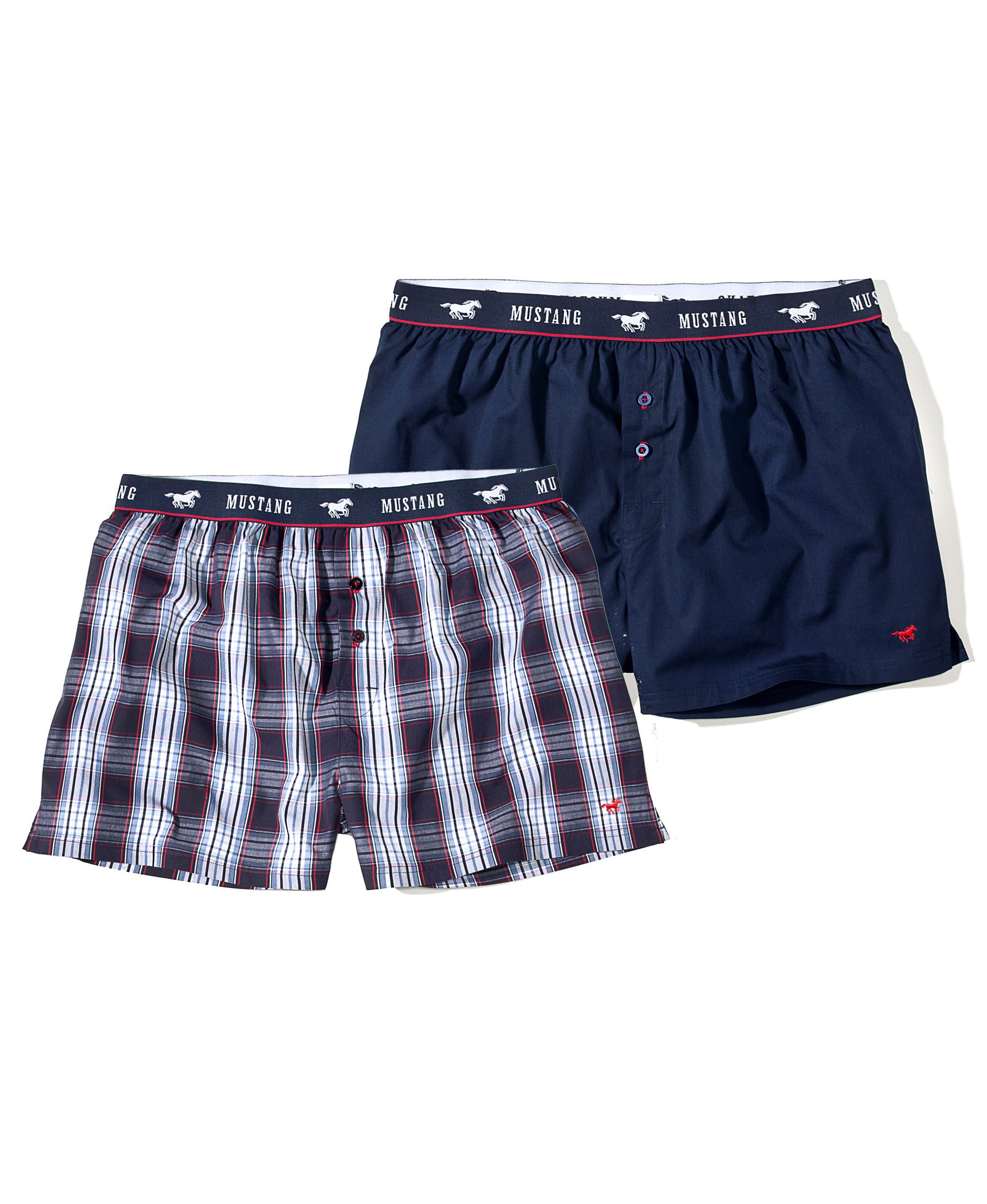 MUSTANG CHARLIE Herren Unterhose Boxershorts Unterwäsche Sport 2er Set