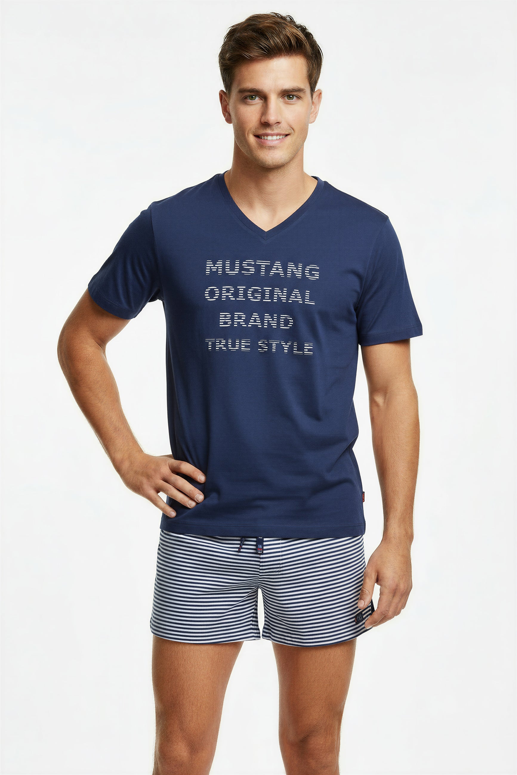 Mustang Short Set Schlafanzug Nachtwäsche Pyjama OEKO-TEX STANDARD 100 für Männer