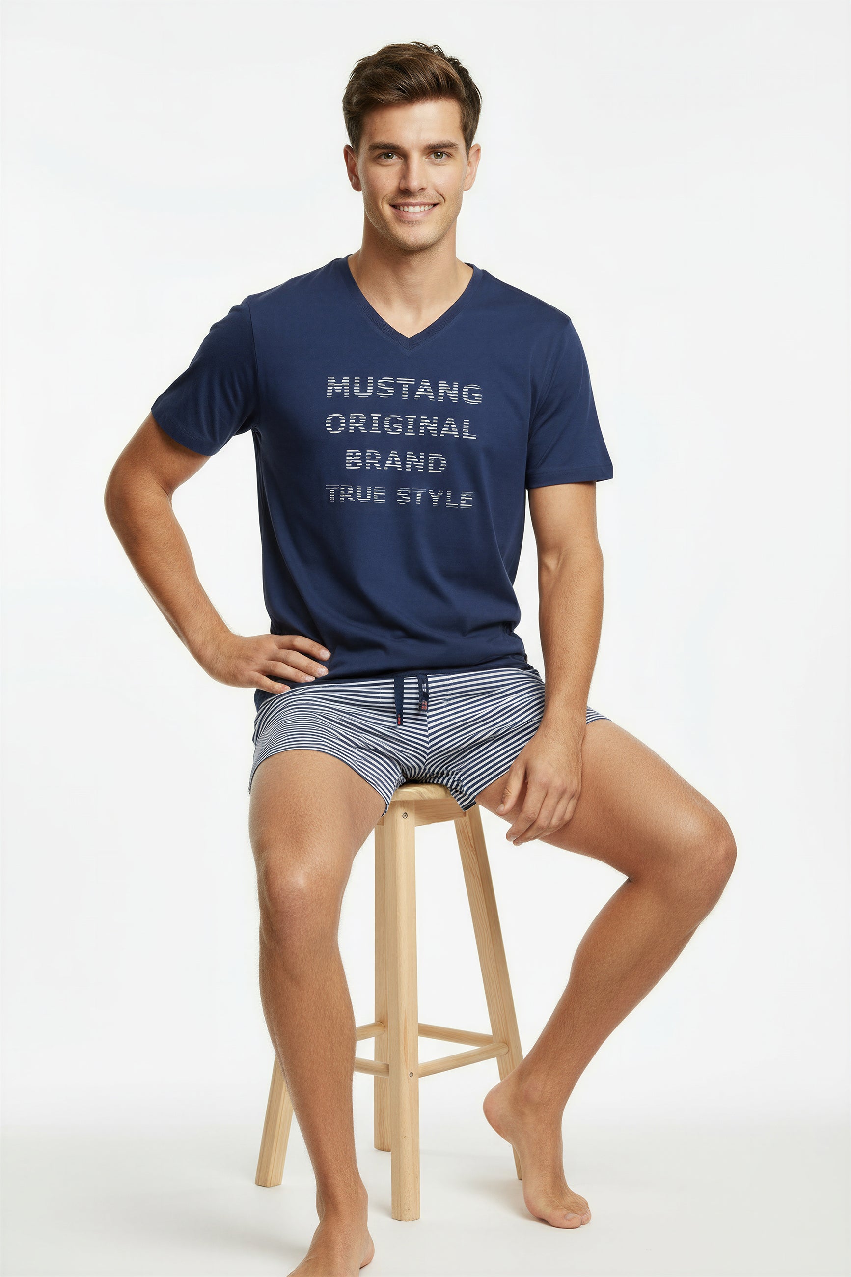 Mustang Short Set Schlafanzug Nachtwäsche Pyjama OEKO-TEX STANDARD 100 für Männer
