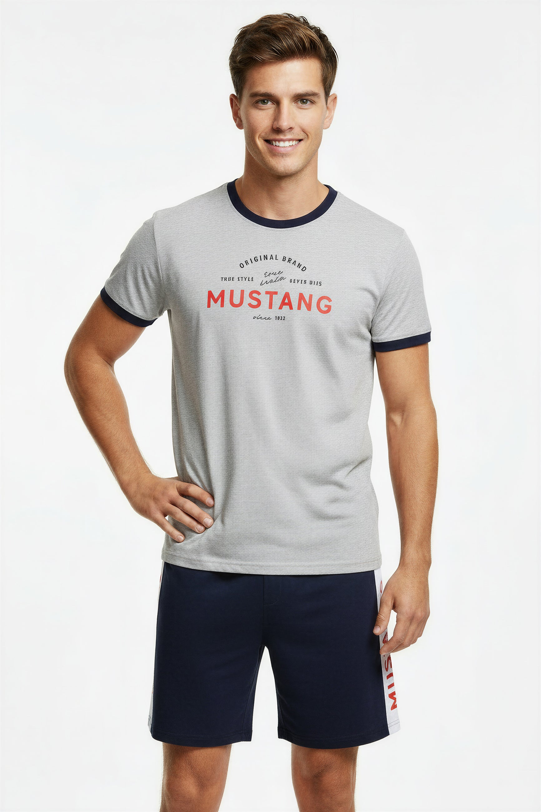 Mustang Short Set Schlafanzug Nachtwäsche Pyjama OEKO-TEX STANDARD 100 für Männer