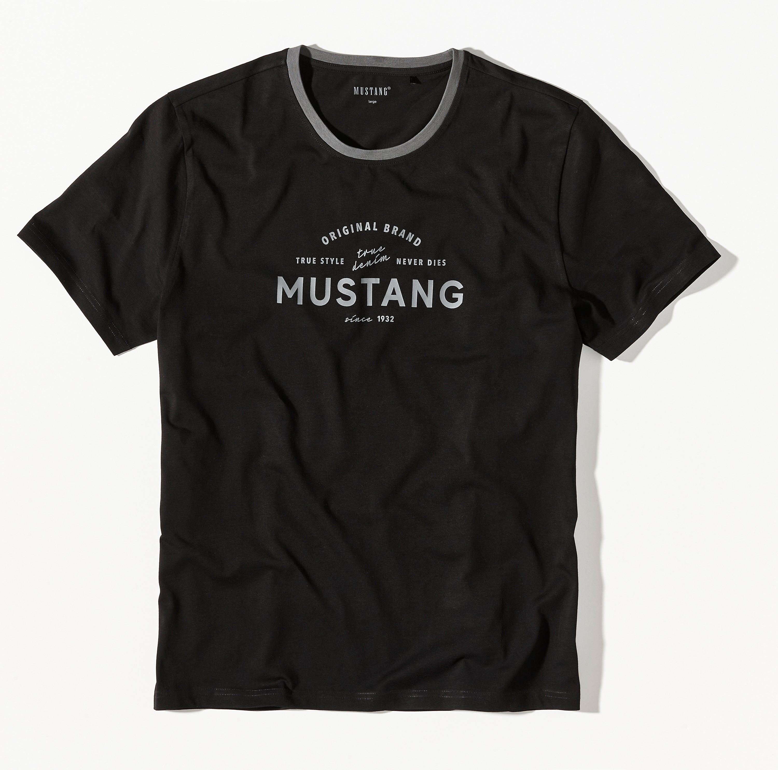 MUSTANG Herren Pyjama Set black - T-Shirt / lange Hose - Schlafanzug - Nachtwäsche - OEKO TEX STANDARD 100