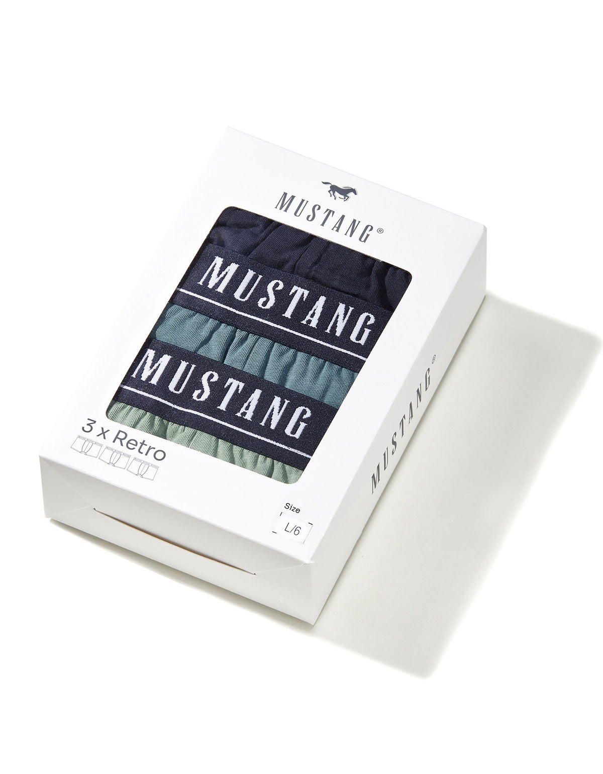 MUSTANG Retro-Pants Herren Unterhose Boxershorts Unterwäsche 3er Pack