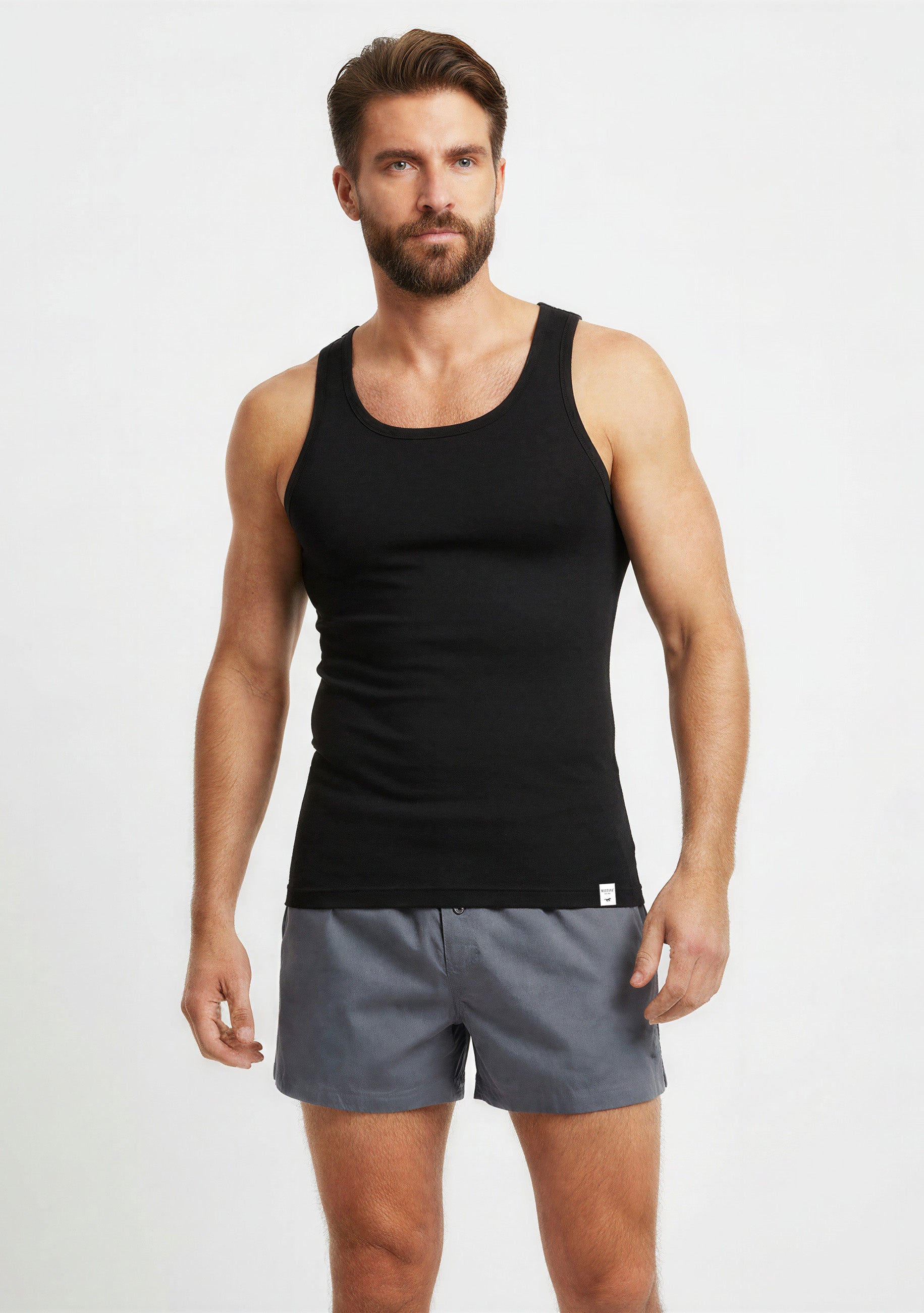 MUSTANG Worker Rib Shirt Hemd Unterhemd Achselshirt Doppelripp Herren 2er