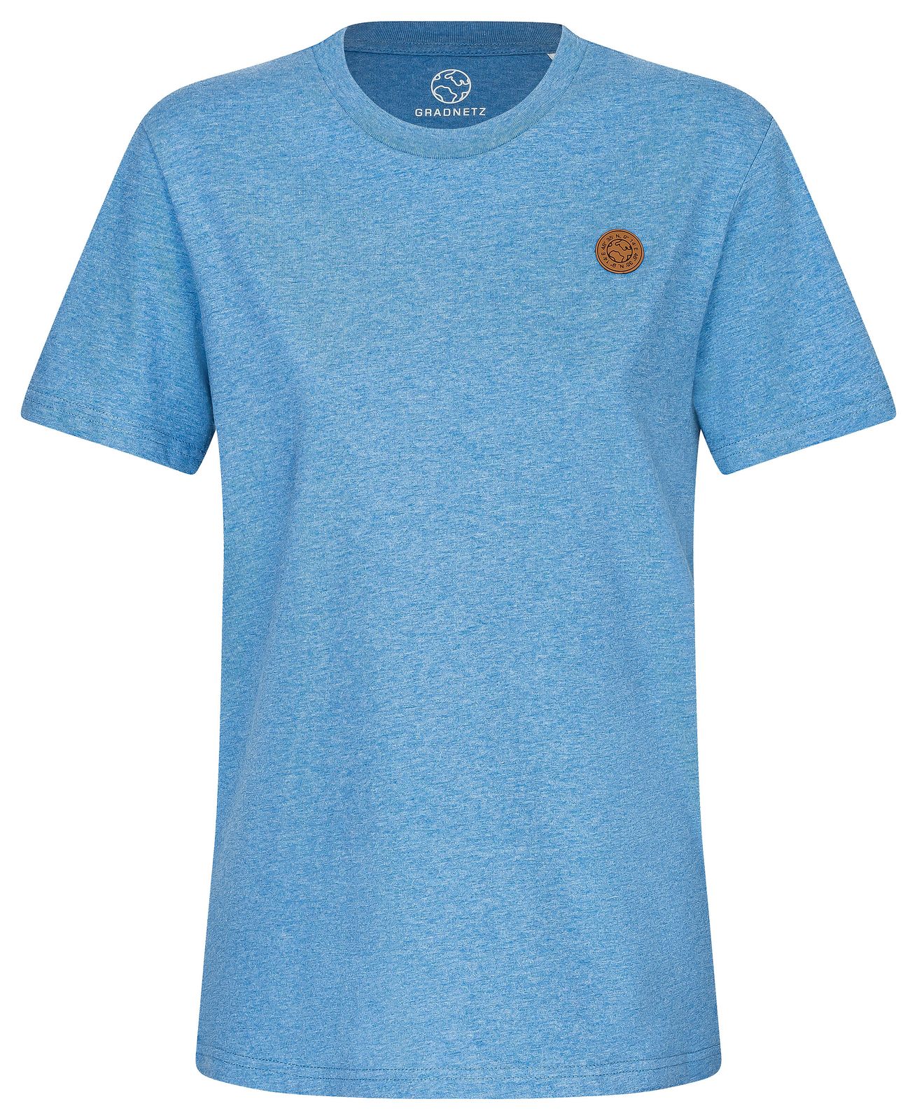 T-Shirt uni aus 100% Biobaumwolle mit Lederpatch fair produziert der Marke GRADNETZ
