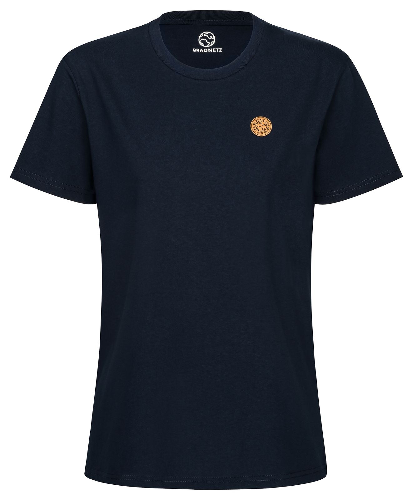 T-Shirt uni aus 100% Biobaumwolle mit Lederpatch fair produziert der Marke GRADNETZ