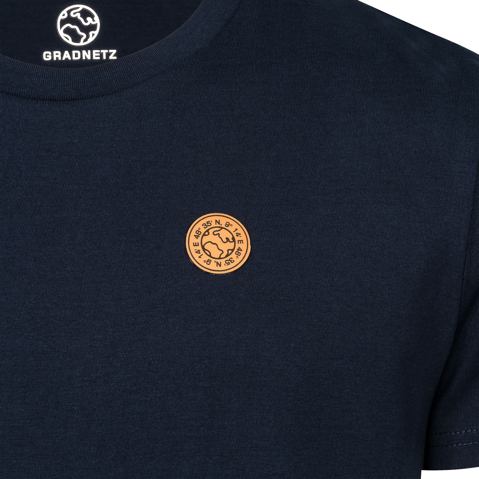 T-Shirt uni aus 100% Biobaumwolle mit Lederpatch fair produziert der Marke GRADNETZ