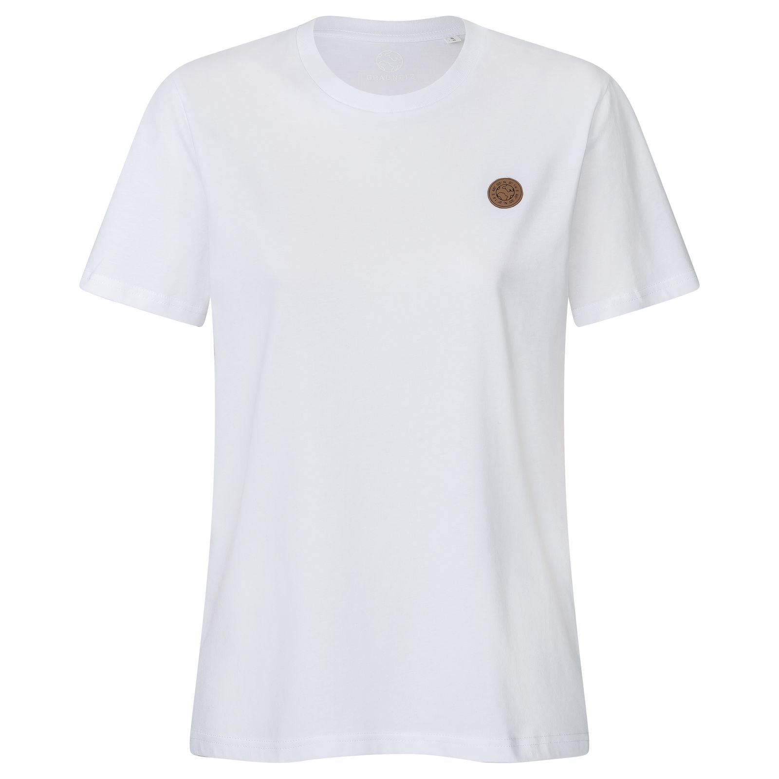 T-Shirt uni aus 100% Biobaumwolle mit Lederpatch fair produziert der Marke GRADNETZ