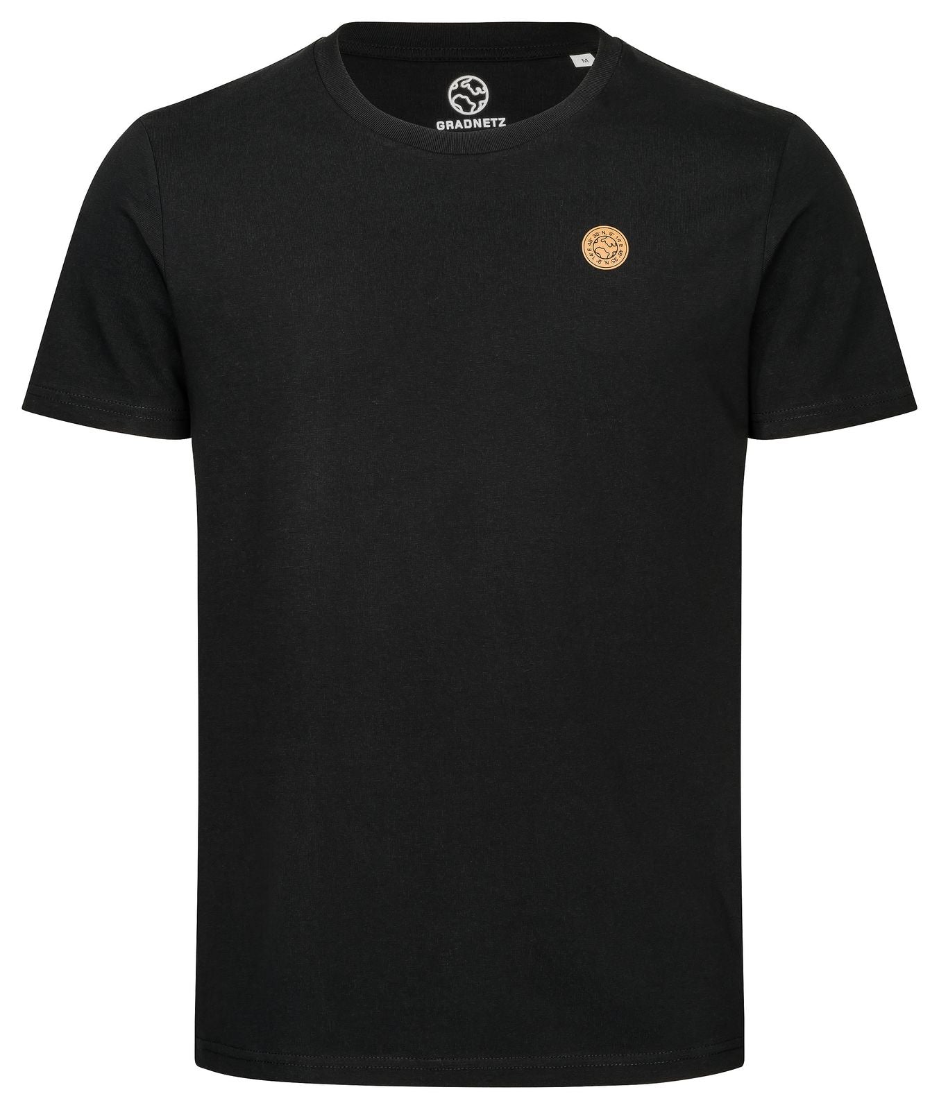 T-Shirt uni aus 100% Biobaumwolle mit Lederpatch fair produziert der Marke GRADNETZ