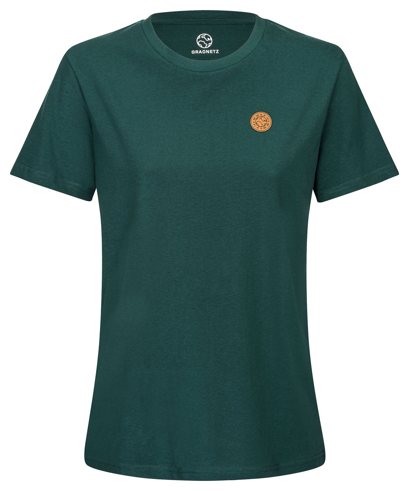 T-Shirt uni aus 100% Biobaumwolle mit Lederpatch fair produziert der Marke GRADNETZ