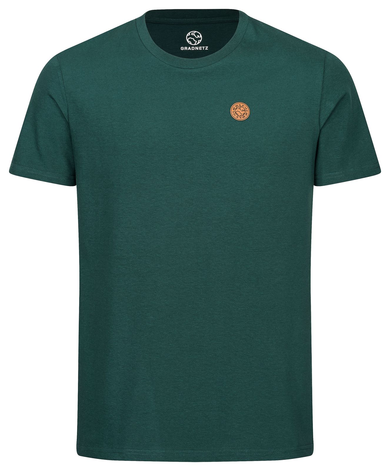 T-Shirt uni aus 100% Biobaumwolle mit Lederpatch fair produziert der Marke GRADNETZ