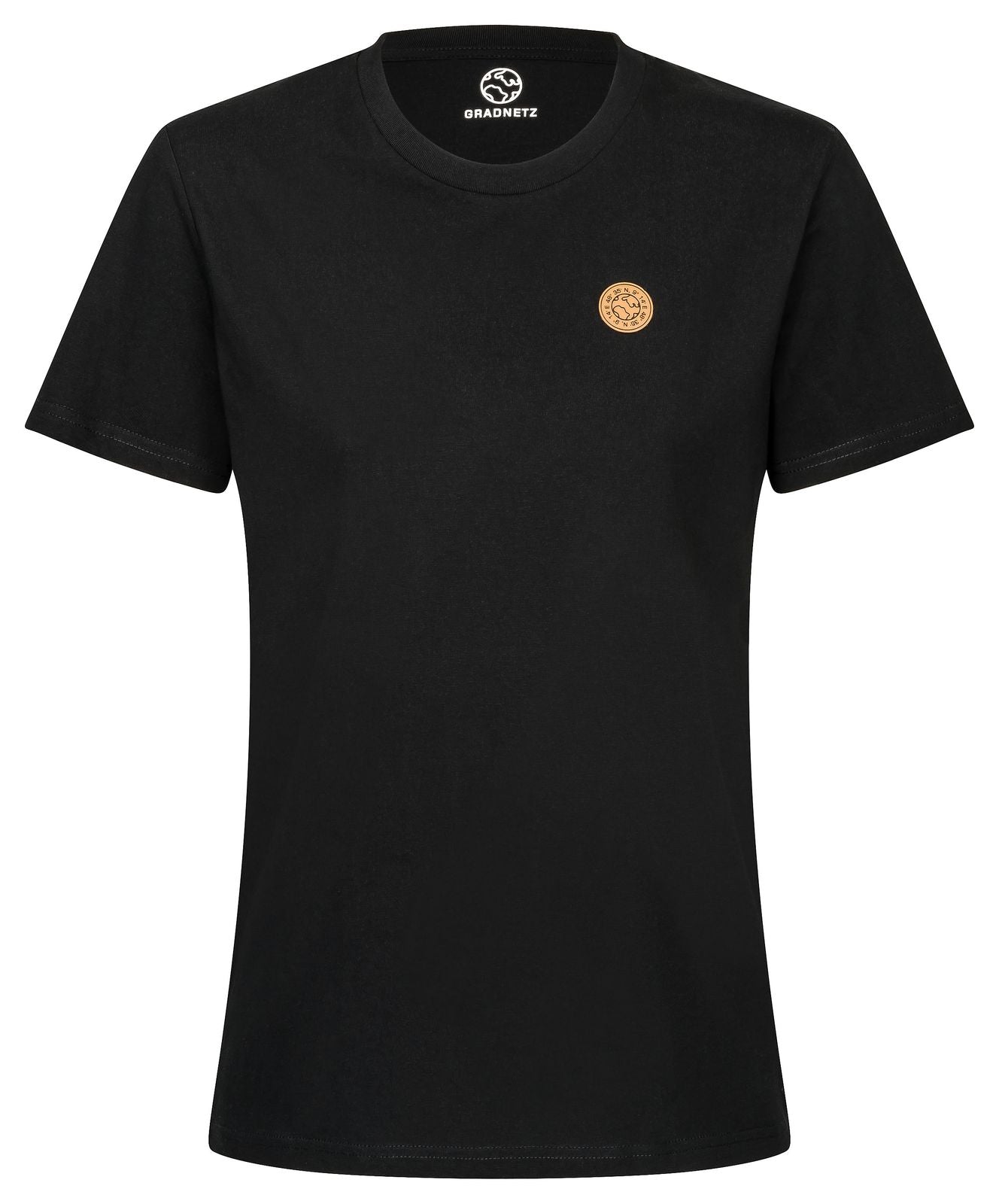 T-Shirt uni aus 100% Biobaumwolle mit Lederpatch fair produziert der Marke GRADNETZ