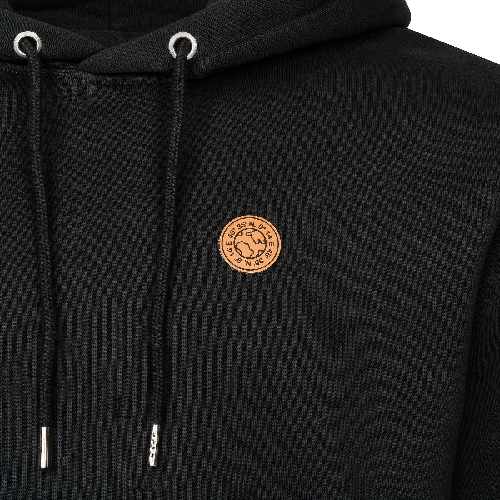 Hoodie unisex mit Kapuze und Lederpatch aus Biobaumwolle fair produziert der Marke GRADNETZ