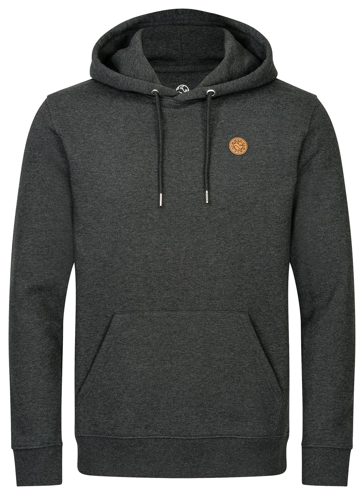 Hoodie unisex mit Kapuze und Lederpatch aus Biobaumwolle fair produziert der Marke GRADNETZ