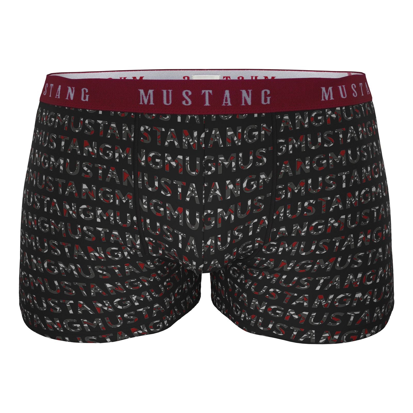Herren Boxershorts von Mustang Retropants 3er-Pack Schwarz/Letterprint/Anthrazit
