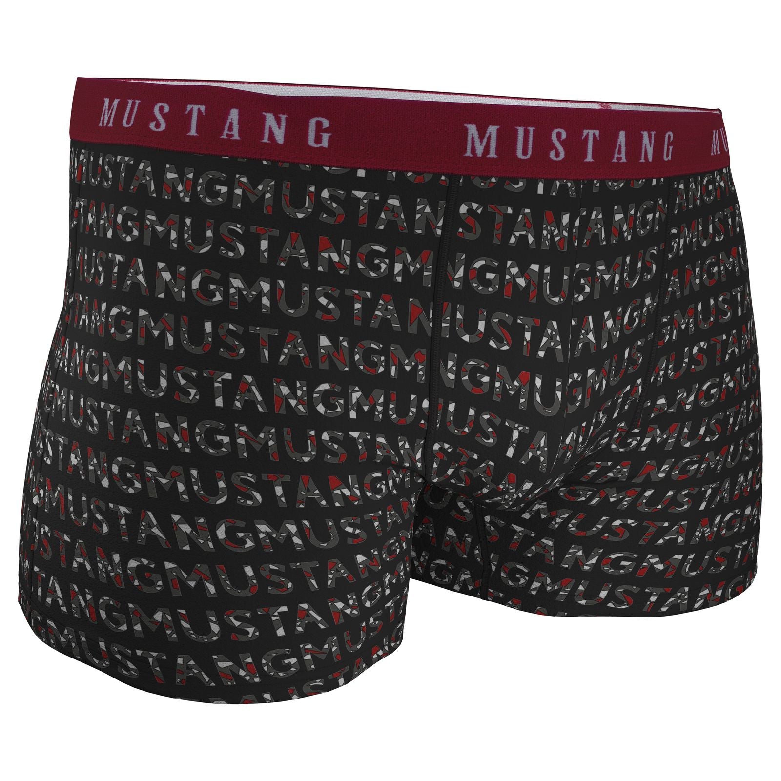 Herren Boxershorts von Mustang Retropants 3er-Pack Schwarz/Letterprint/Anthrazit