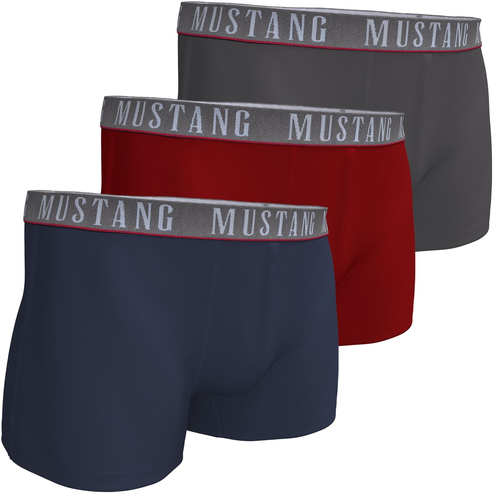 Herren Boxershorts von Mustang Retropants 3er-Pack Rot/Navy/Anthrazit