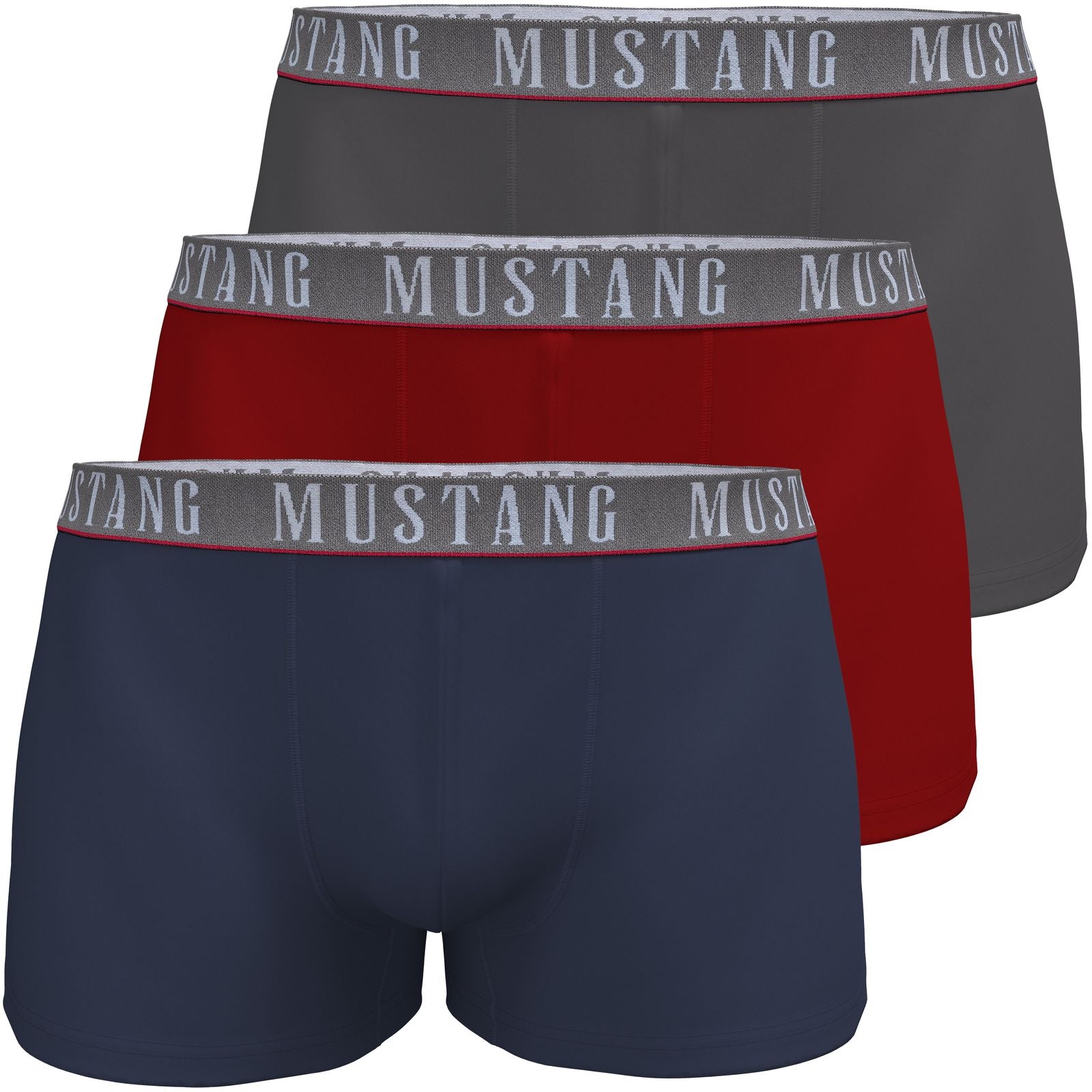 Herren Boxershorts von Mustang Retropants 3er-Pack Rot/Navy/Anthrazit