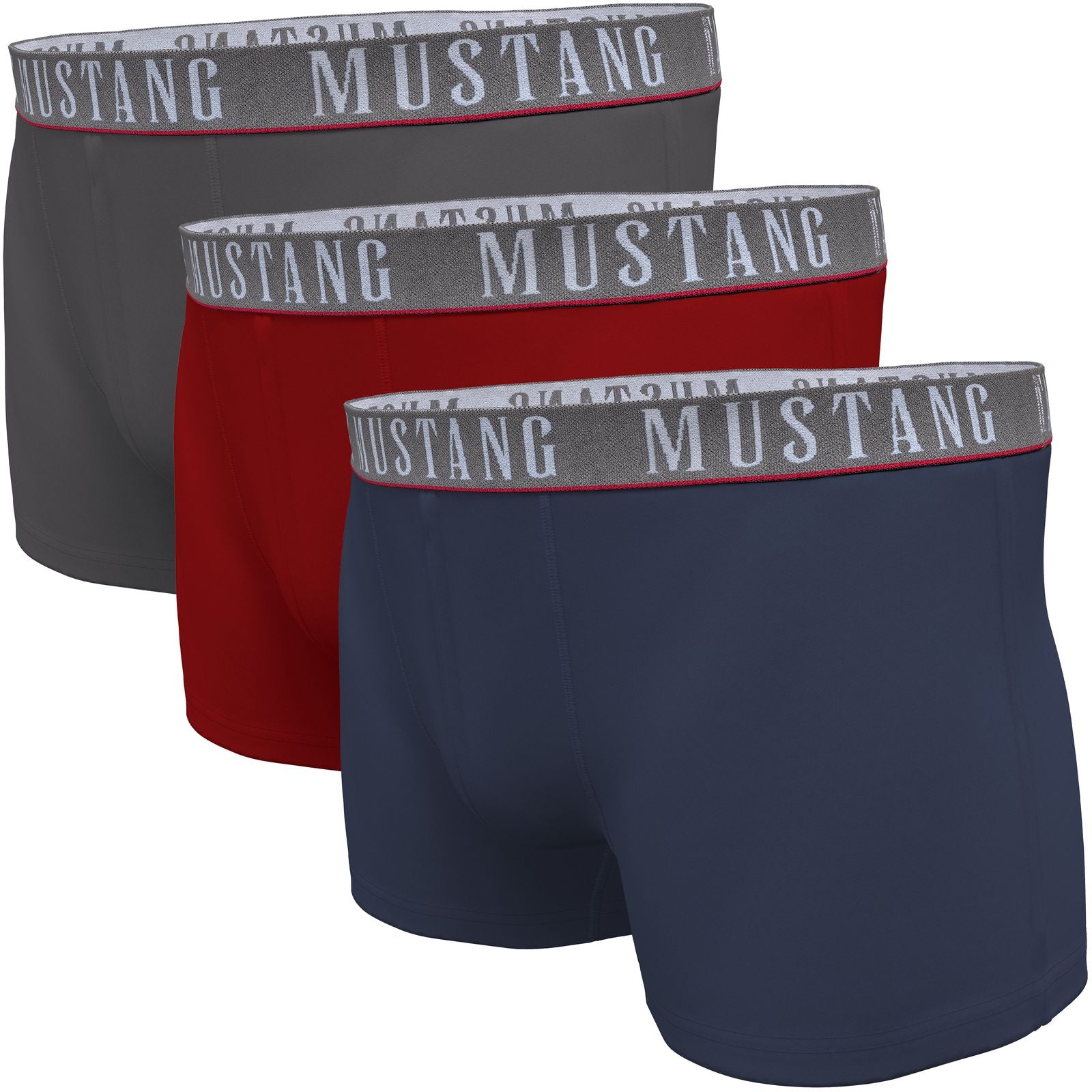 Herren Boxershorts von Mustang Retropants 3er-Pack Rot/Navy/Anthrazit