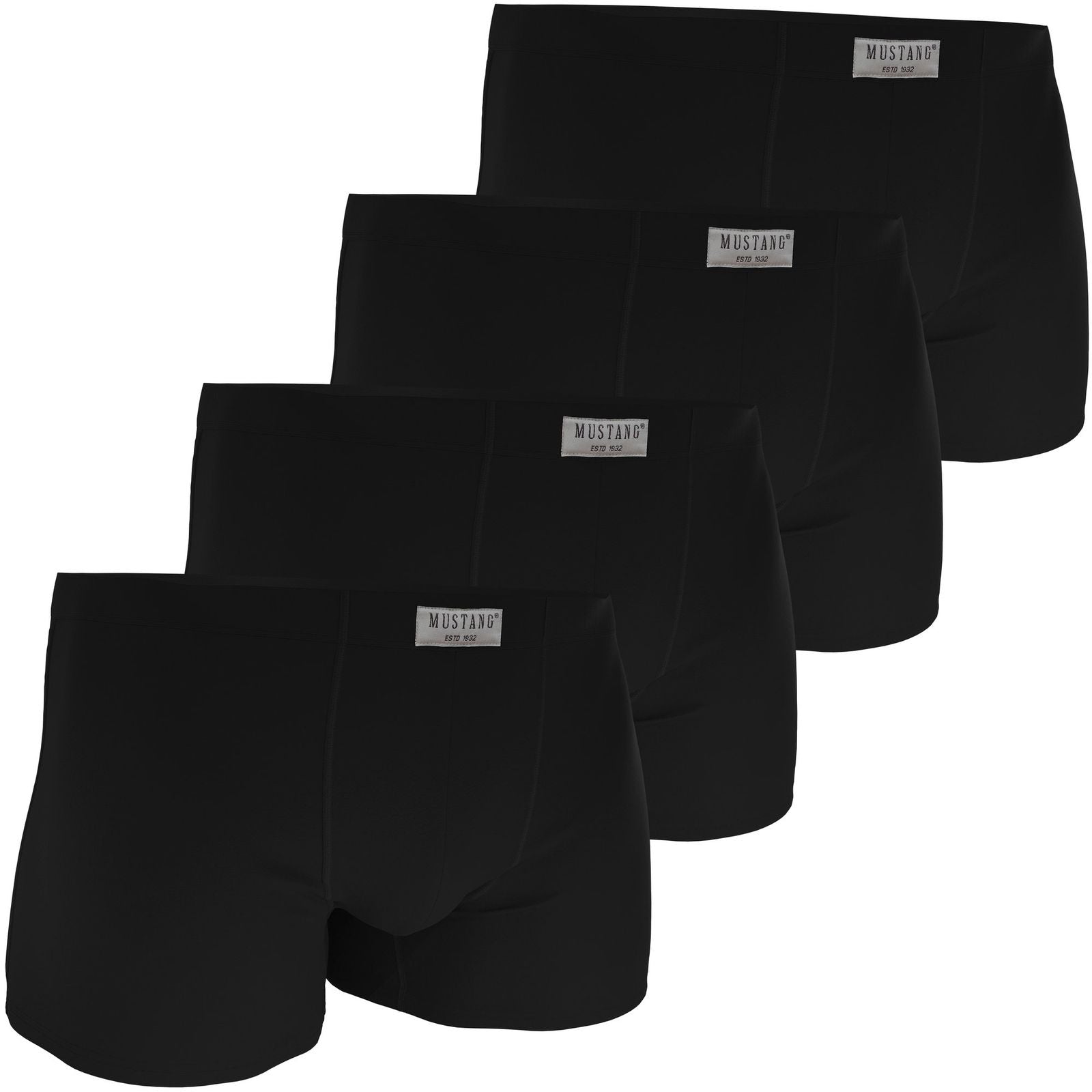 Herren Boxershorts schwarz von Mustang Retropants im 4er Vorteilspack