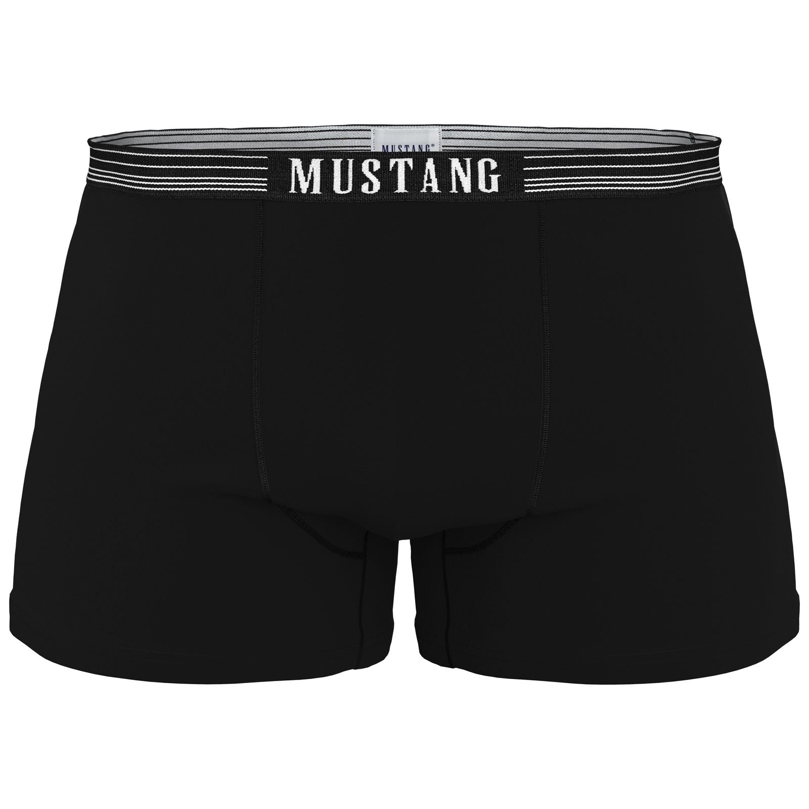 Herren Boxershorts schwarz von Mustang Retropants 3er-Pack Bund mit weißen Streifen