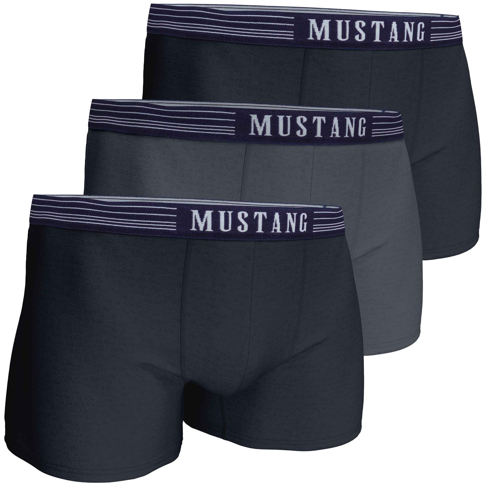 Herren Boxershorts von Mustang Retropants 3er-Pack Navy/Blau/Navy