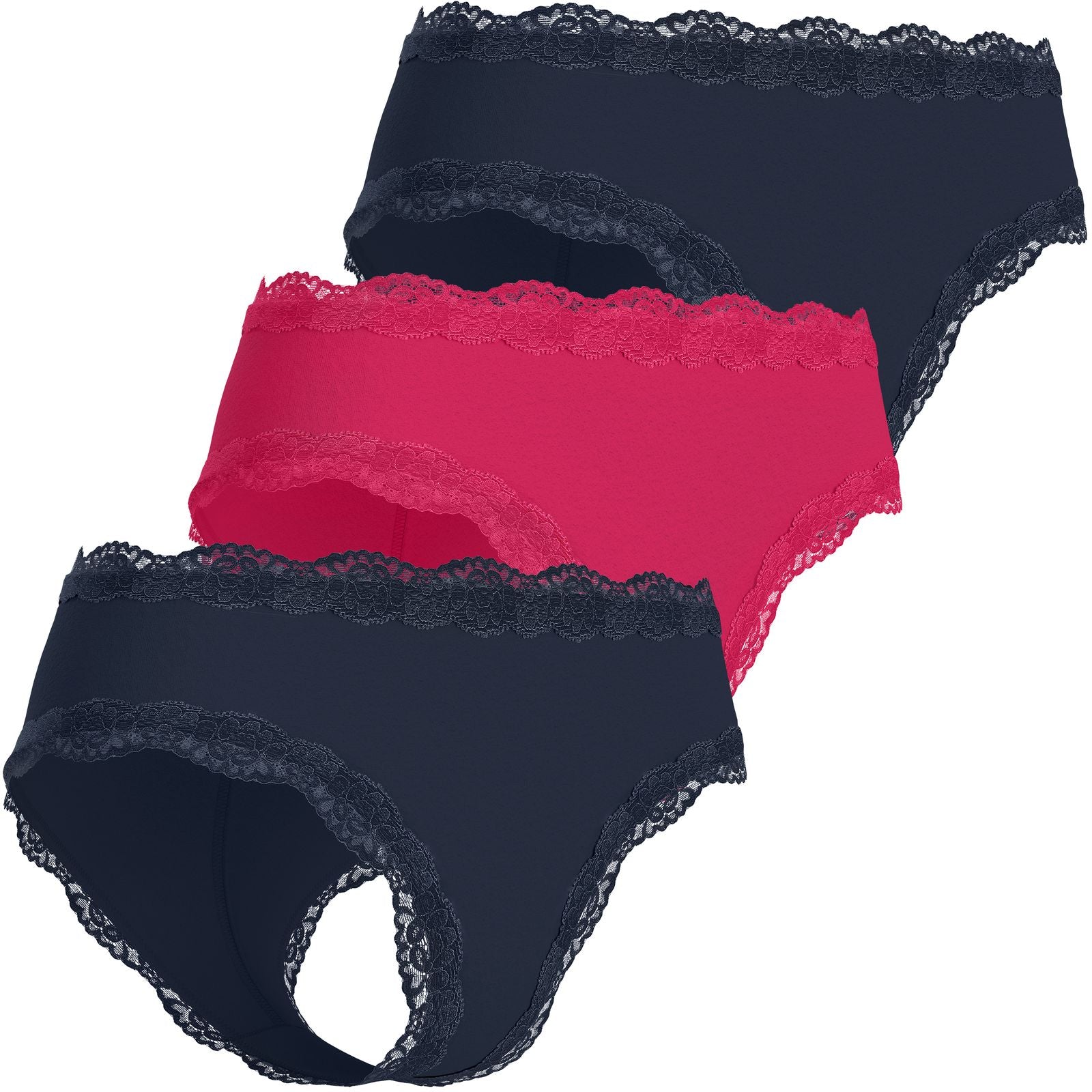 MUSTANG Panty Unterwäsche Unterhose Slip Baumwolle Modal Elasthan Damen 3er-Pack