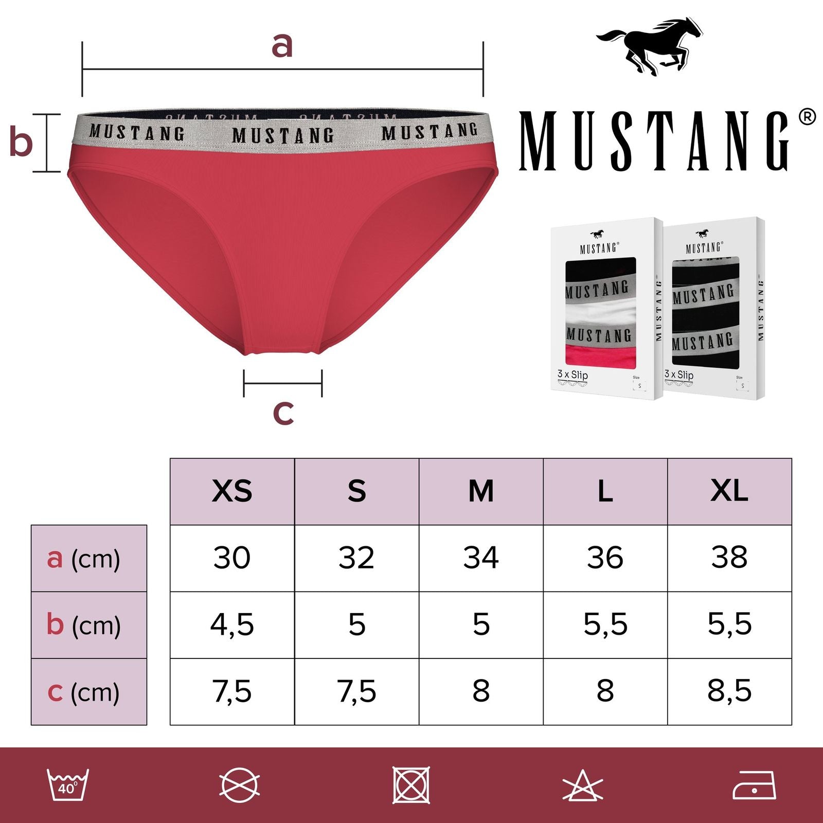 MUSTANG Tara Unterhose Slip Unterwäsche Dessous Lingerie Schlüpfer 3er Set