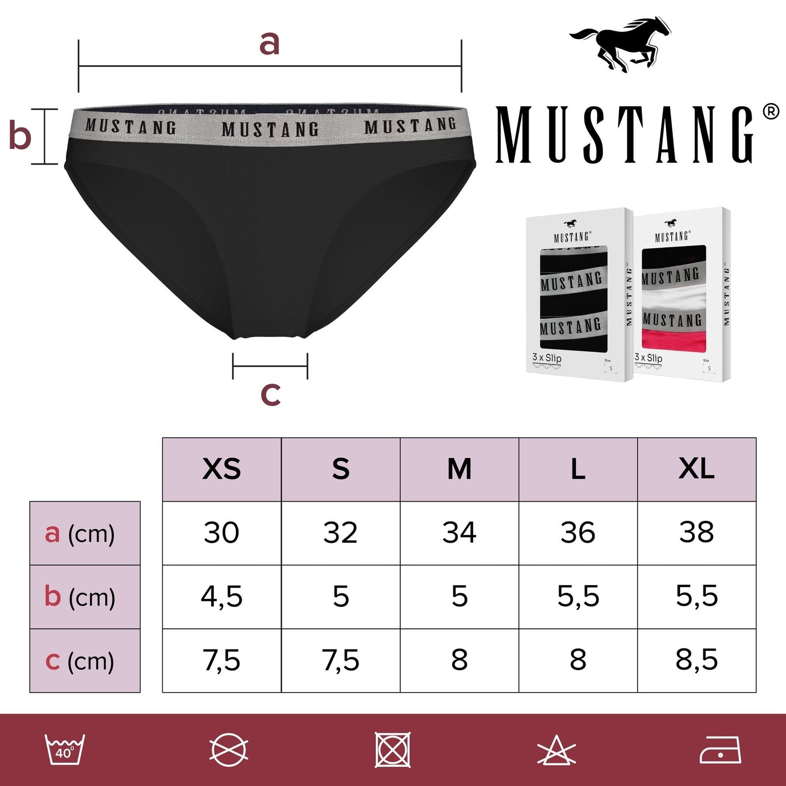 MUSTANG Tara Unterhose Slip Unterwäsche Dessous Lingerie Schlüpfer 3er Set