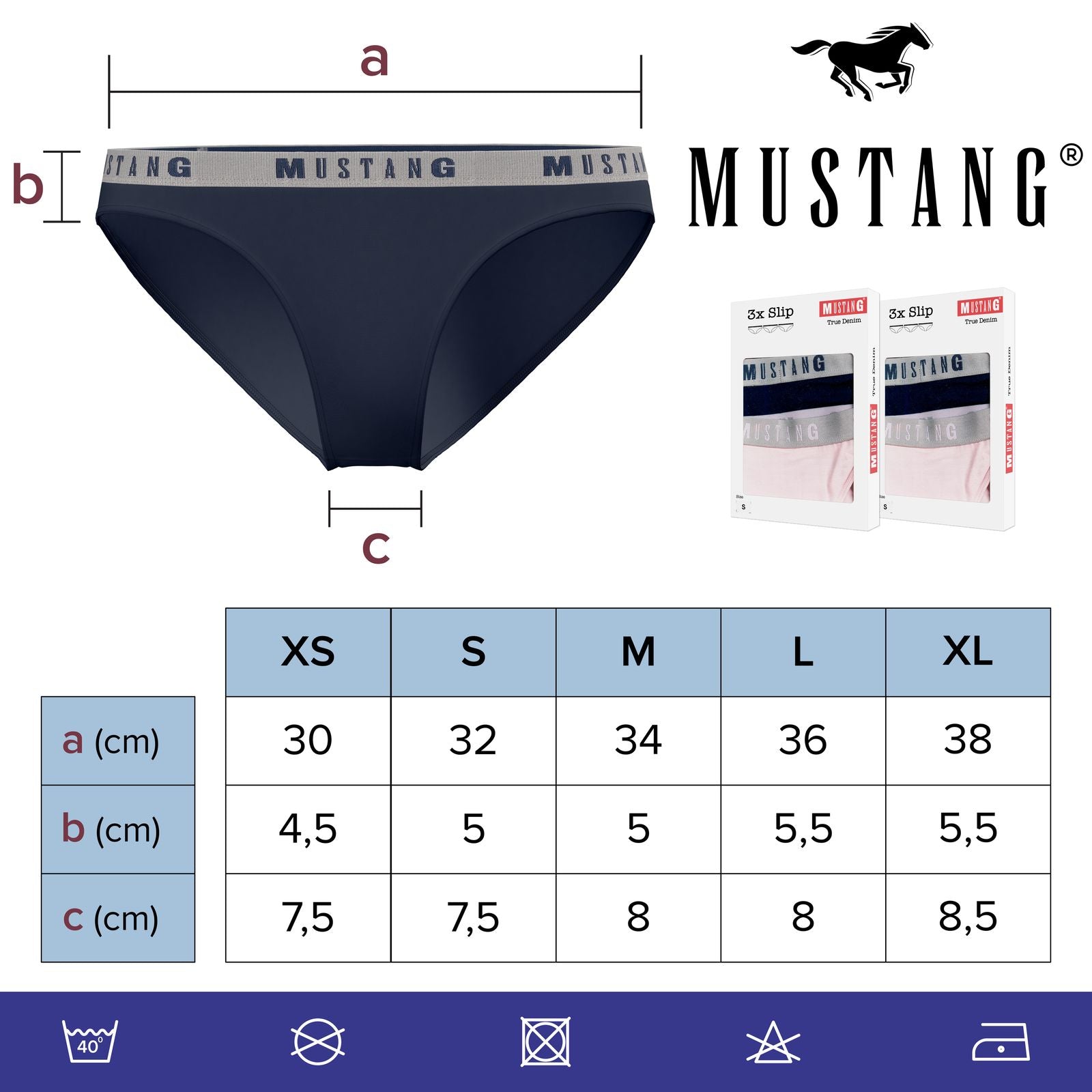 MUSTANG Tara Unterhose Slip Unterwäsche Dessous Lingerie Schlüpfer 3er Set