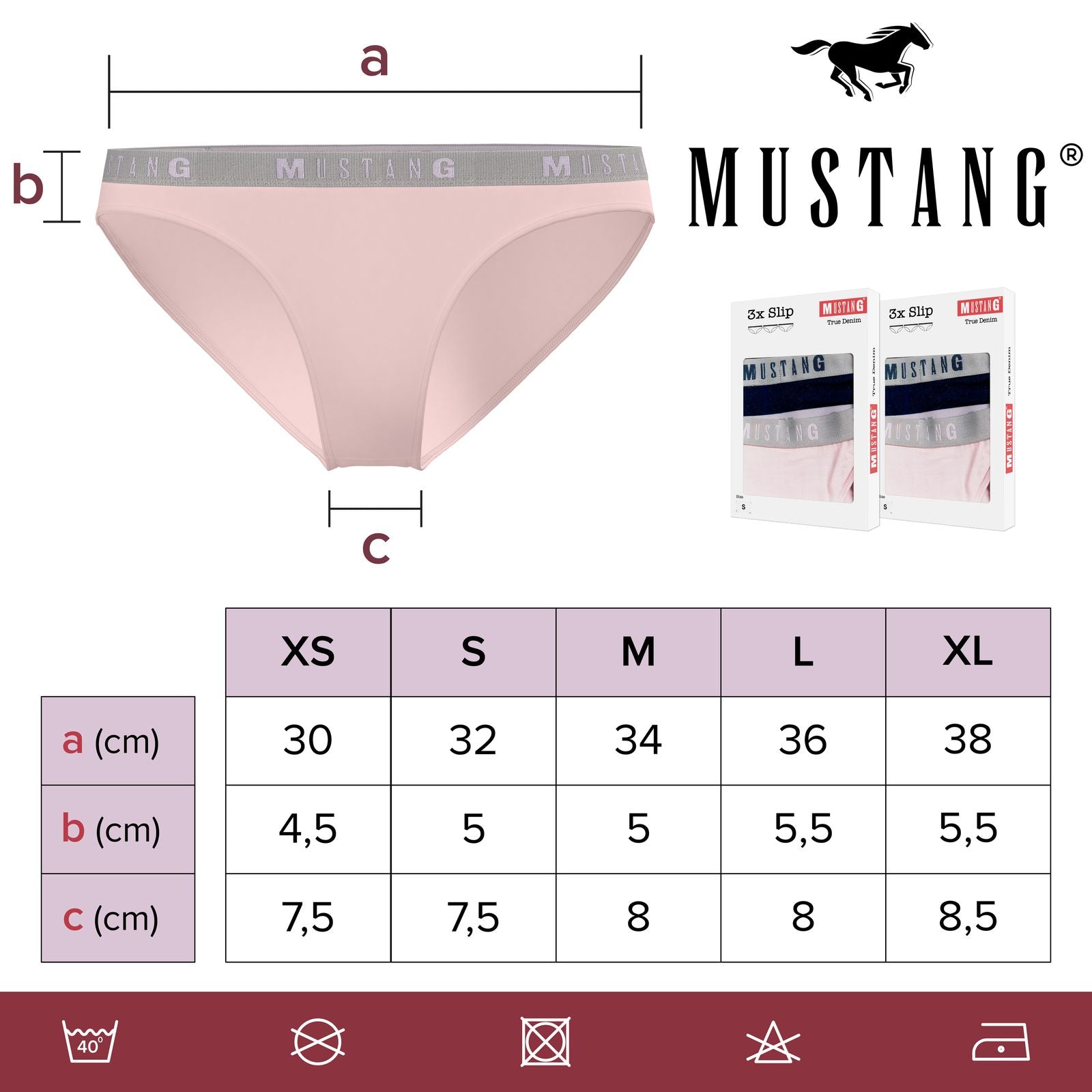 MUSTANG Tara Unterhose Slip Unterwäsche Dessous Lingerie Schlüpfer 3er Set