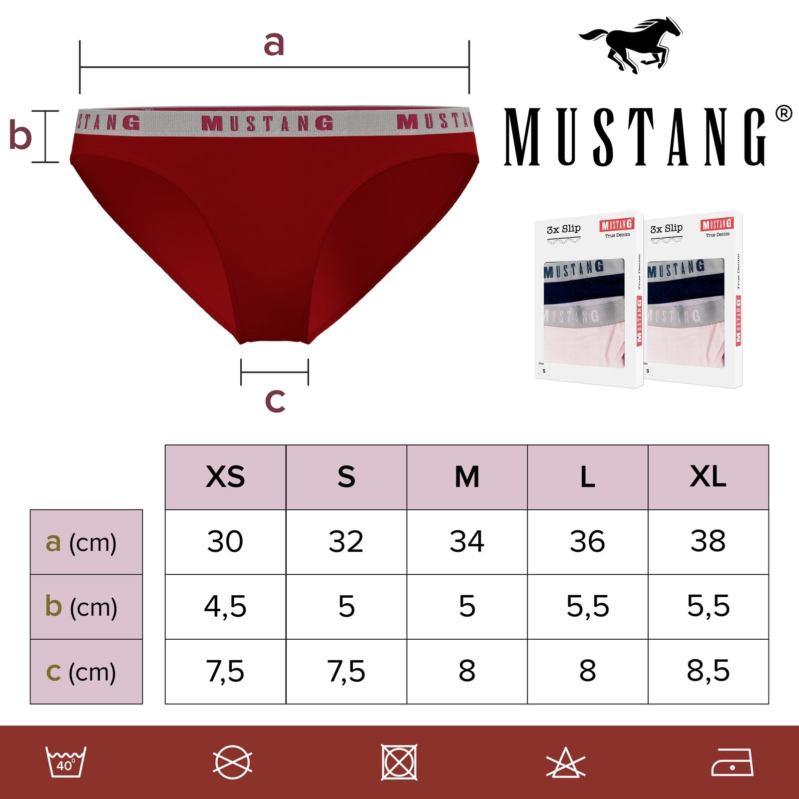 MUSTANG Tara Unterhose Slip Unterwäsche Dessous Lingerie Schlüpfer 3er Set