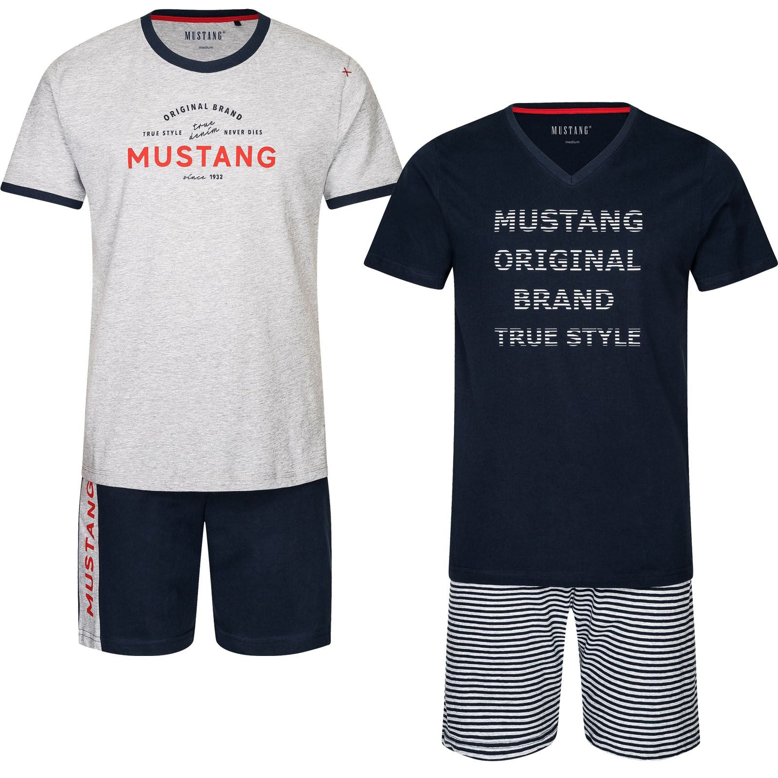 Mustang Short Set Schlafanzug Nachtwäsche Pyjama OEKO-TEX STANDARD 100 für Männer
