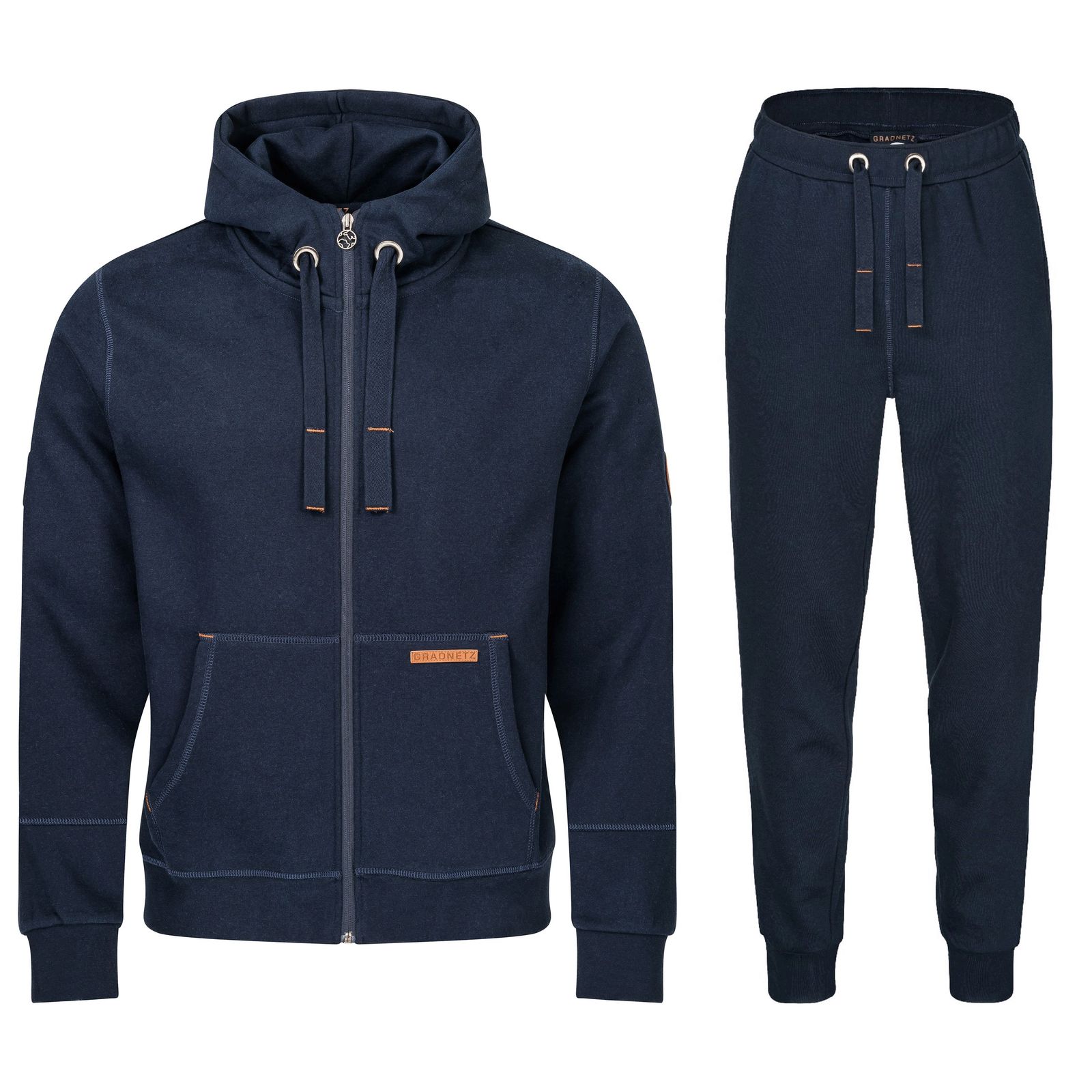 Kuscheliger Jogginganzug Herren leather edition (2-tlg) mit Kapuze Bio-Baumwolle