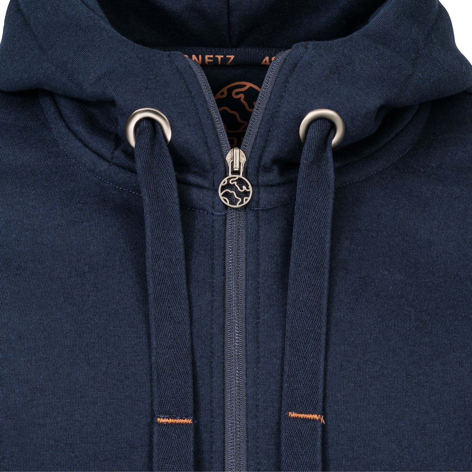 Gradnetz Herren Kapuzen Sweatjacke Zip Hoodie leather edition mit Bio Baumwolle