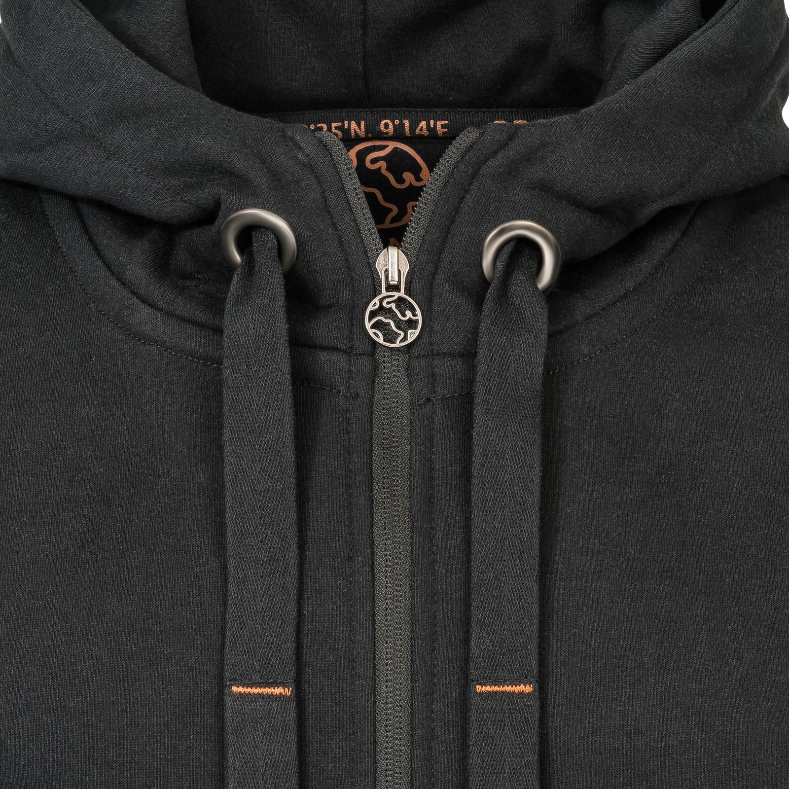 Gradnetz Herren Kapuzen Sweatjacke Zip Hoodie leather edition mit Bio Baumwolle