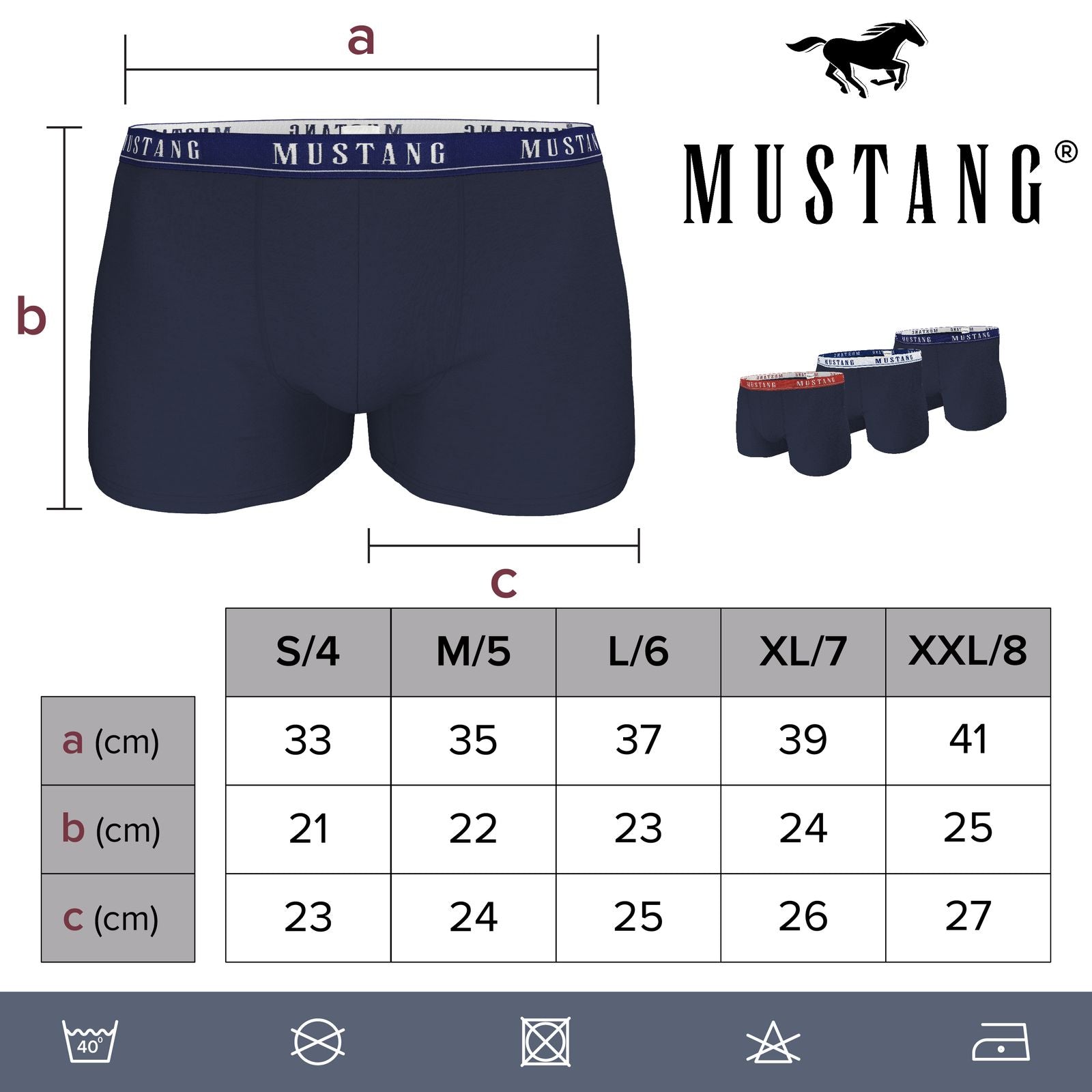 MUSTANG Elvis / Dexter Retro-Pants Herren Unterhose Boxershorts Unterwäsche 3er Pack