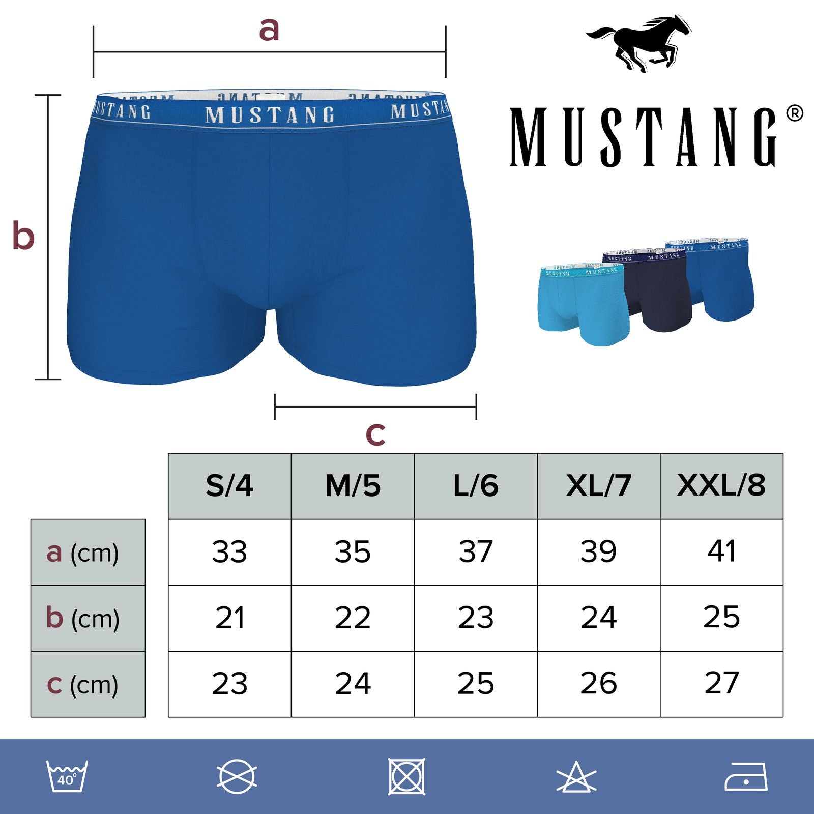 MUSTANG Elvis / Dexter Retro-Pants Herren Unterhose Boxershorts Unterwäsche 3er Pack