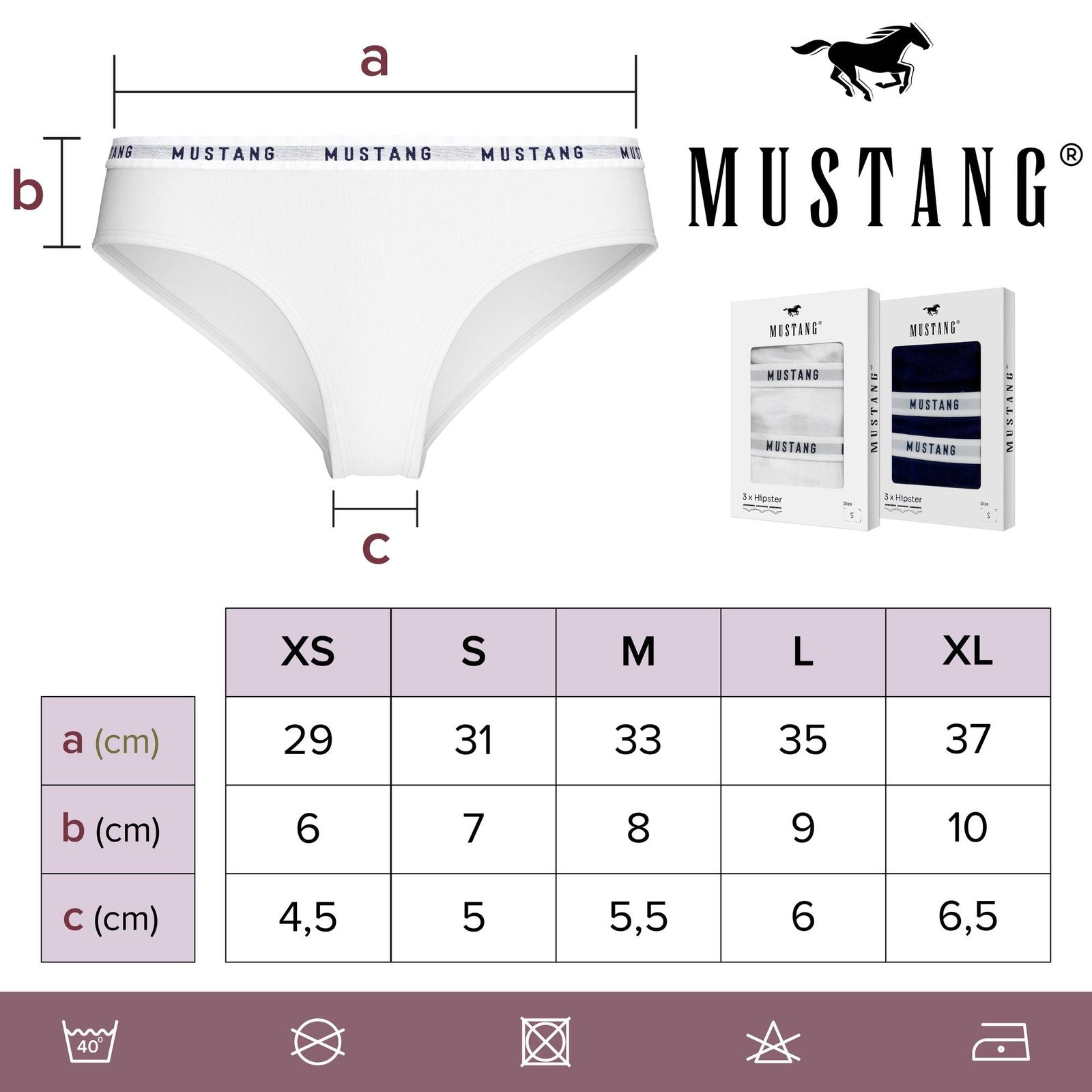 MUSTANG Malu Unterhose Hipster Unterwäsche Dessous Lingerie Schlüpfer 3er Set