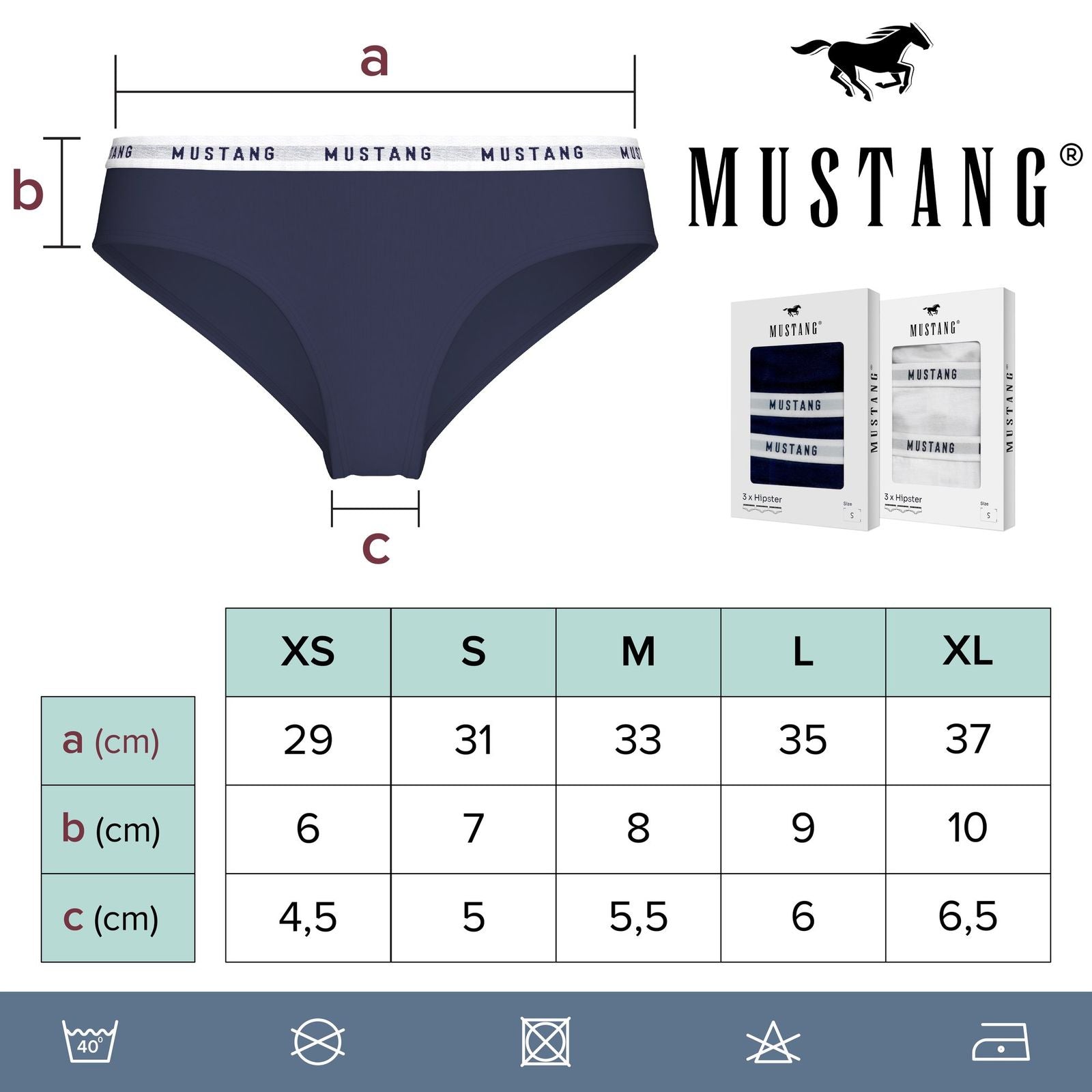 MUSTANG Malu Unterhose Hipster Unterwäsche Dessous Lingerie Schlüpfer 3er Set