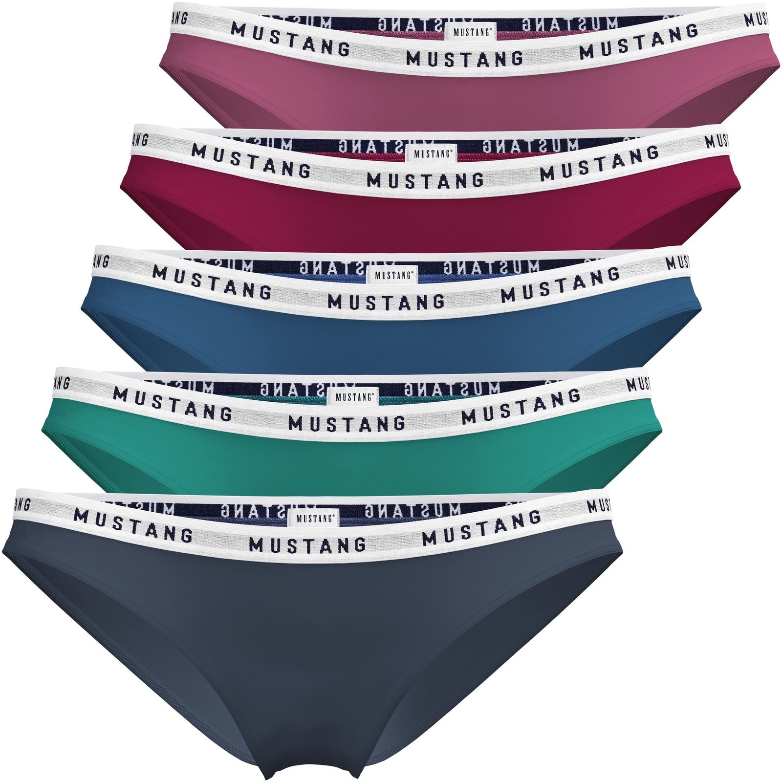 MUSTANG Klara Damen Slips Unterwäsche Baumwolle Modal Elasthan 5erPack