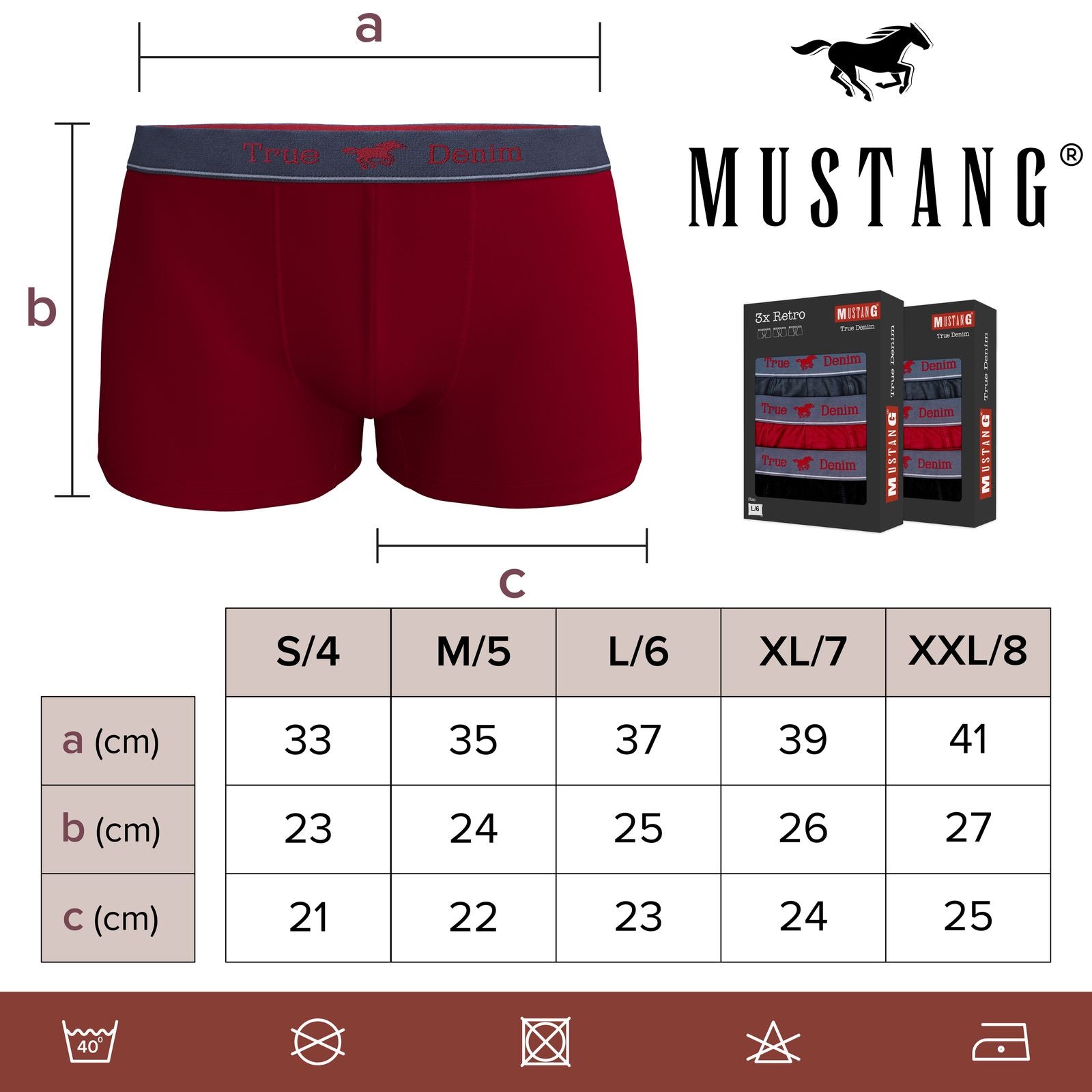 MUSTANG Luan Retro-Pants Herren Unterhose Boxershorts Unterwäsche