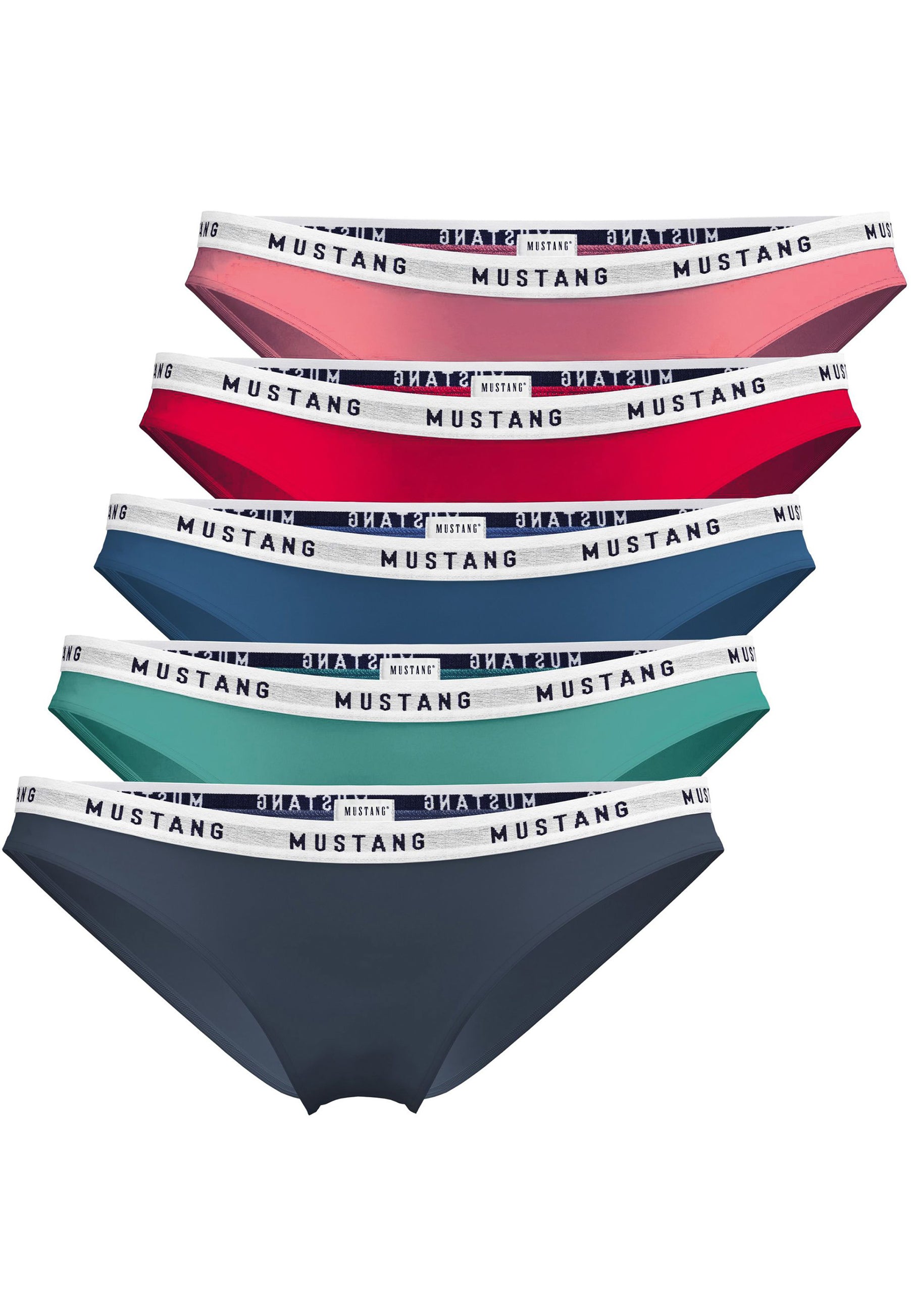 MUSTANG Klara Damen Slips Unterwäsche Baumwolle Modal Elasthan 5erPack