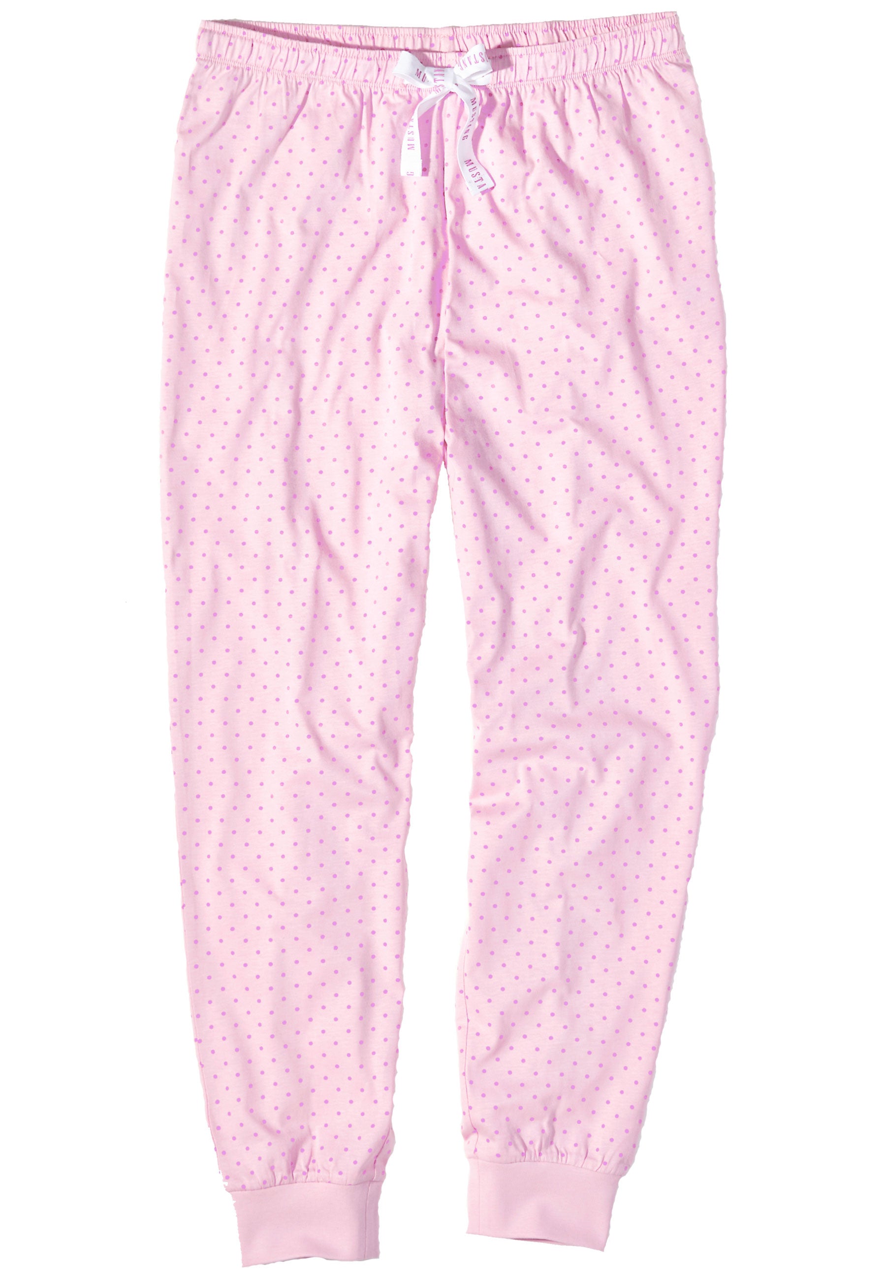 Ladies Pyjama Schlafanzug Set JIL von MUSTANG - weiß/rosa - langarm / lange Hose - OEKO TEX STANDARD 100