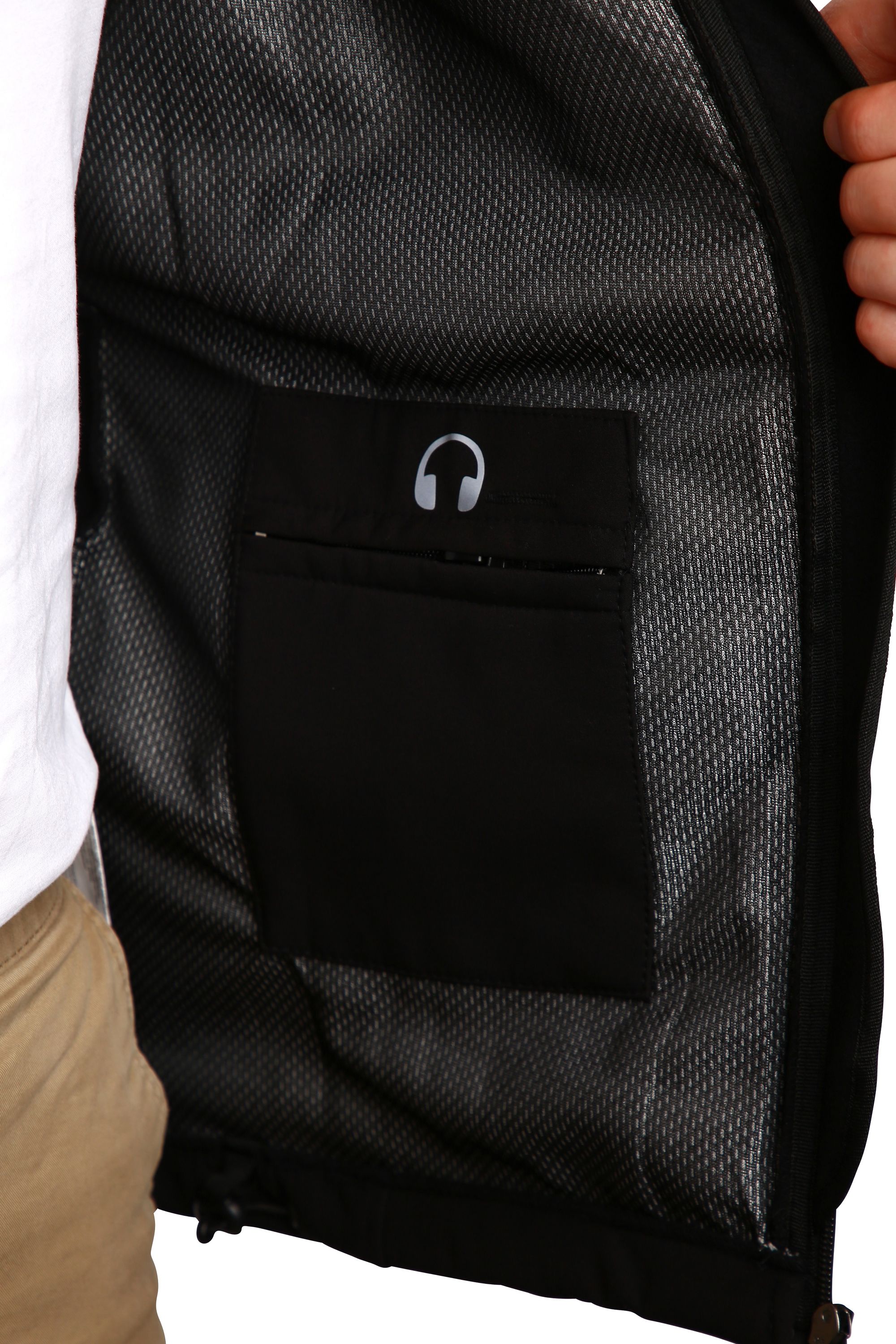 GRADNETZ atmungsaktive Outdoor Softshelljacke mit Kapuze schwarz