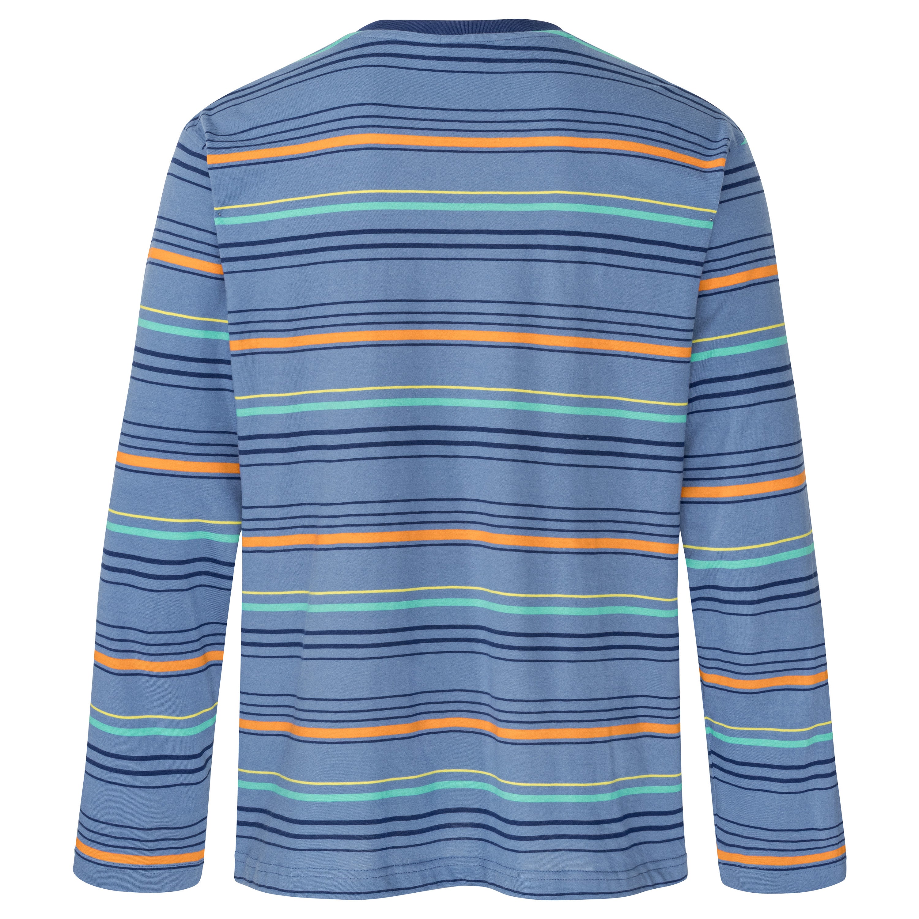 Schlafanzug - Pyjama V-Ausschnitt, Brusttasche und ohne Bündchen - OEKO-TEX STANDARD 100 / BCI-Cotton Nachtwäsche für Herren von LAROG