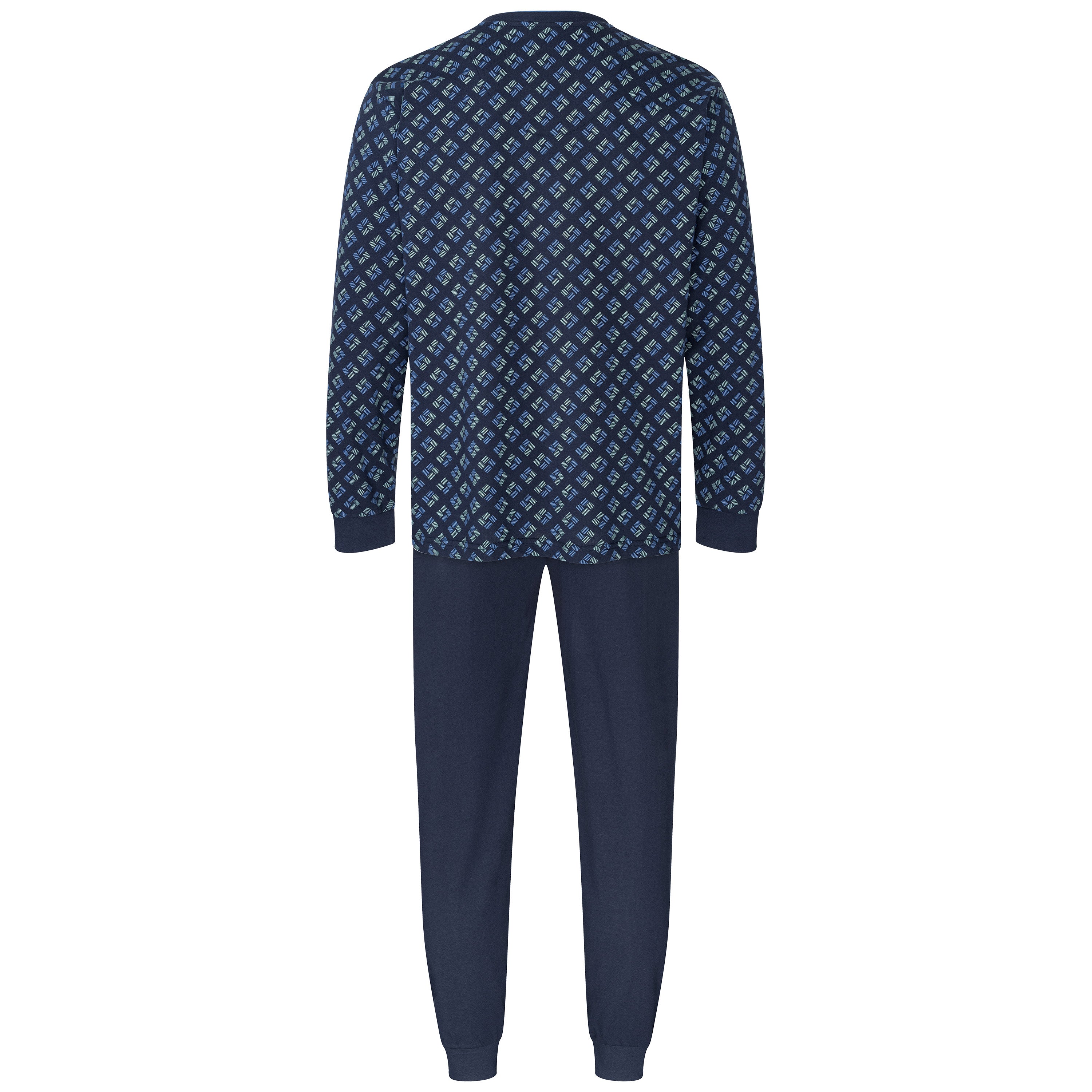 Schlafanzug - Pyjama mit V-Ausschnitt und Bündchen - OEKO-TEX STANDARD 100 Nachtwäsche für Herren von LAROG