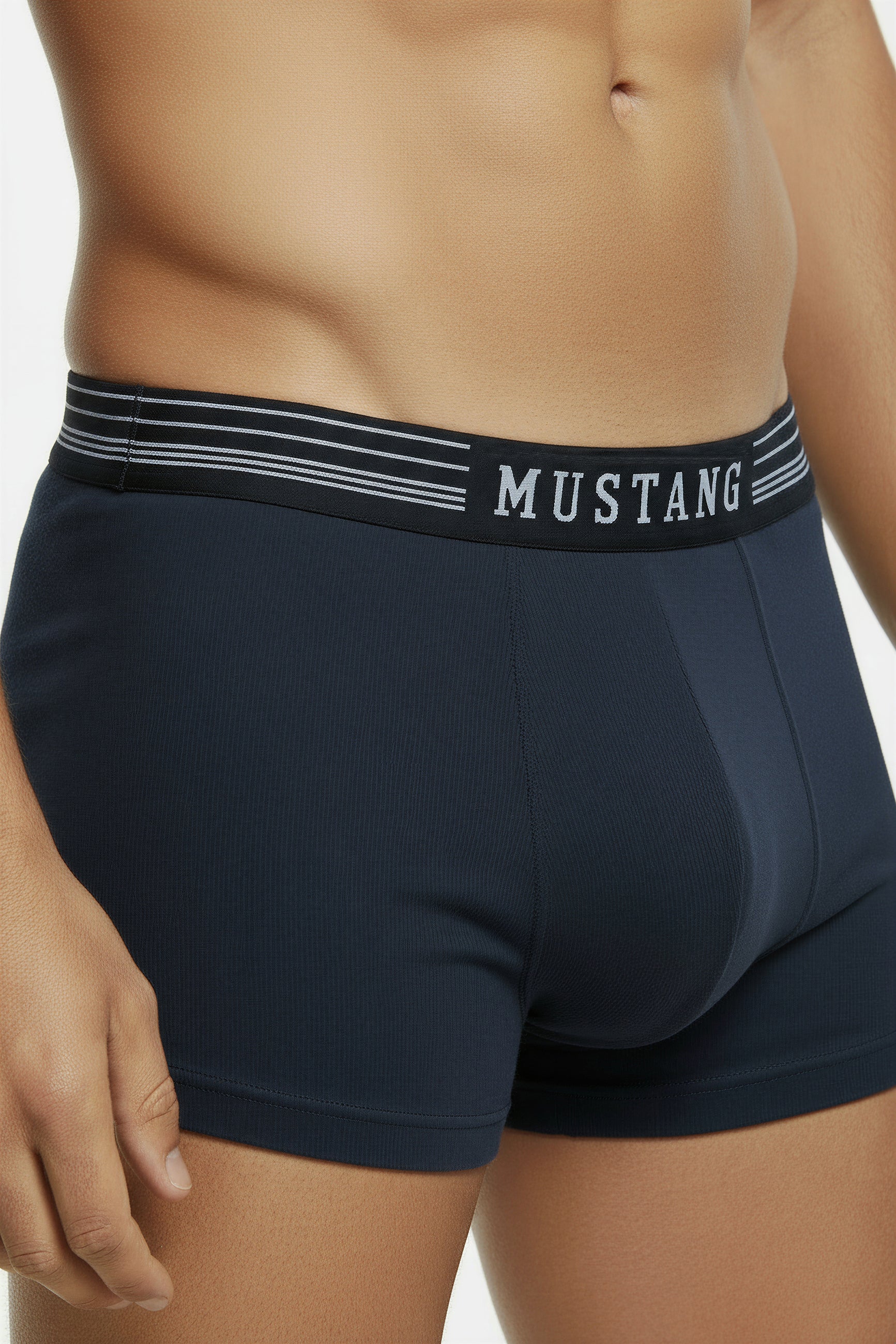 Herren Boxershorts von Mustang Retropants 3er-Pack Navy/Blau/Navy