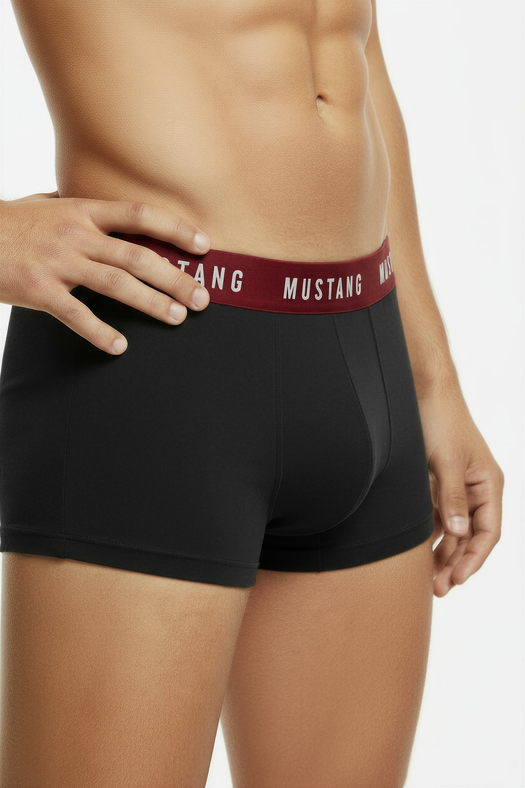 Herren Boxershorts von Mustang Retropants 3er-Pack Schwarz/Letterprint/Anthrazit