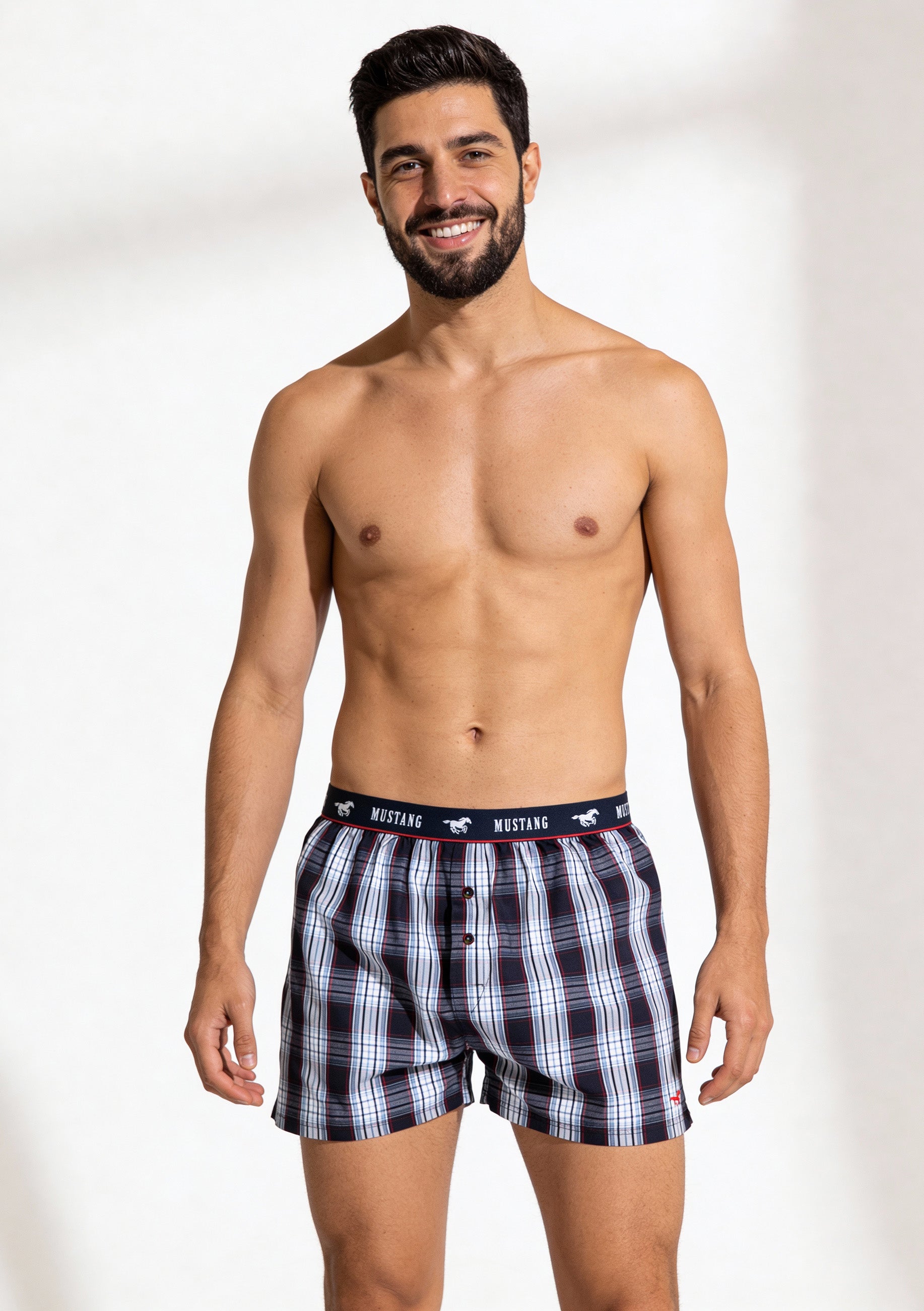 MUSTANG CHARLIE Herren Unterhose Boxershorts Unterwäsche Sport 2er Set
